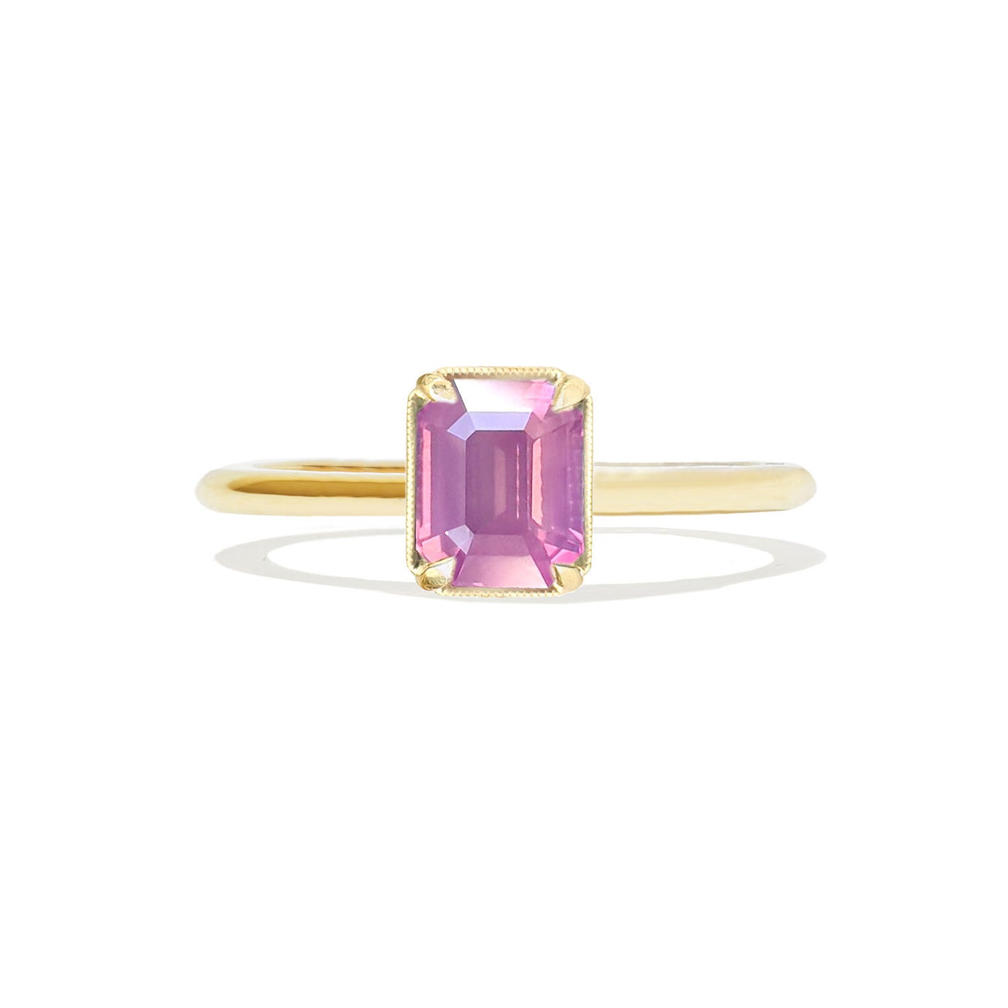 2.04 Emerald Cut Opalescent Pink Sapphire