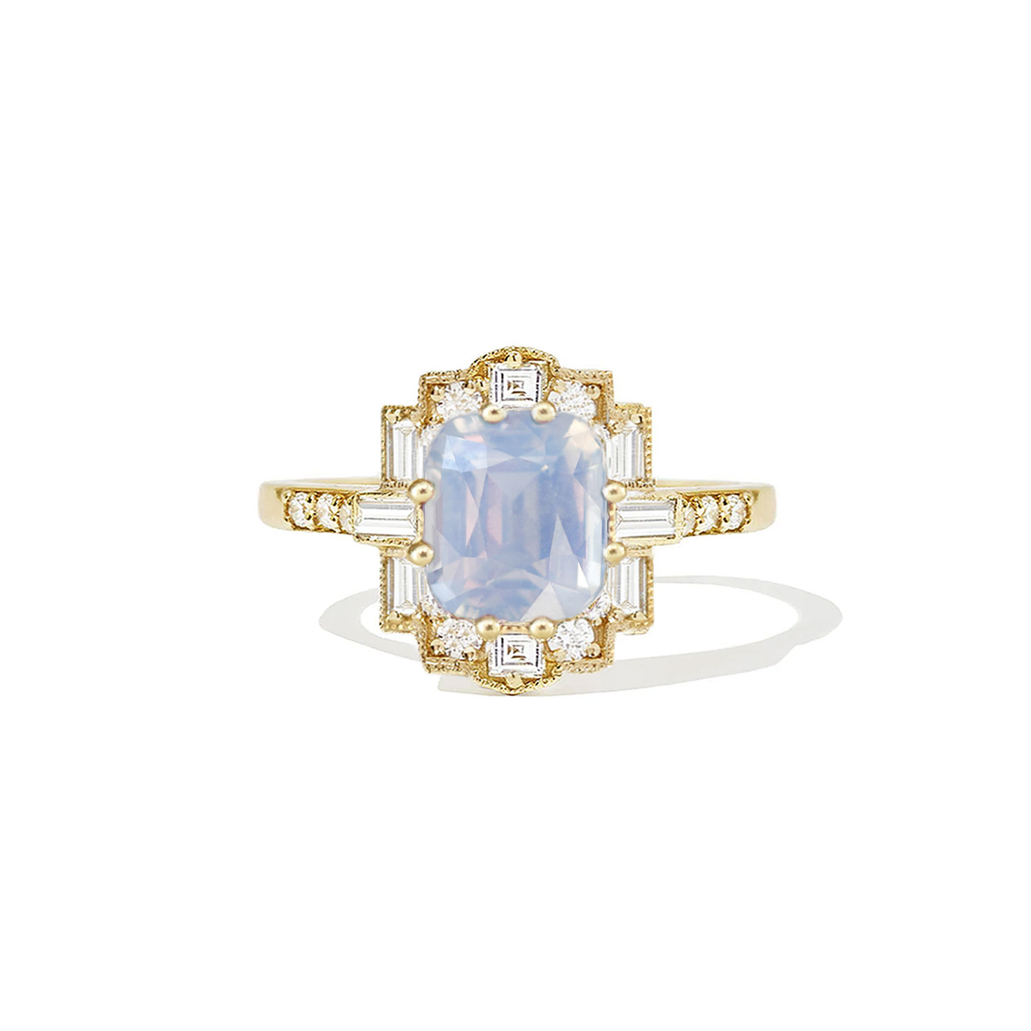 2.52 Cushion Cut Opalescent Light Blue Sapphire