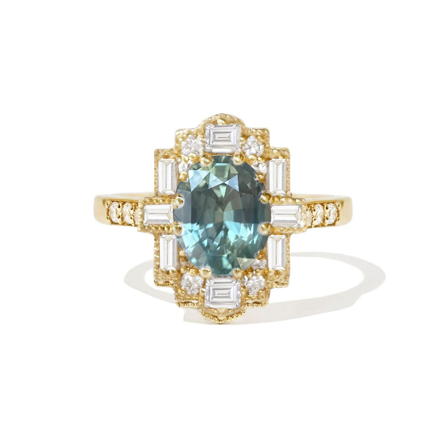 2.58 Oval Blue Green Sapphire
