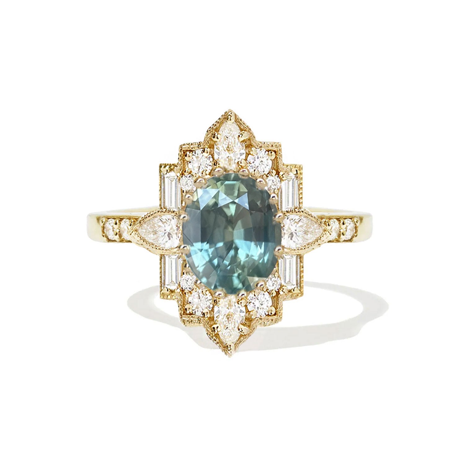 2.58 Oval Blue Green Sapphire