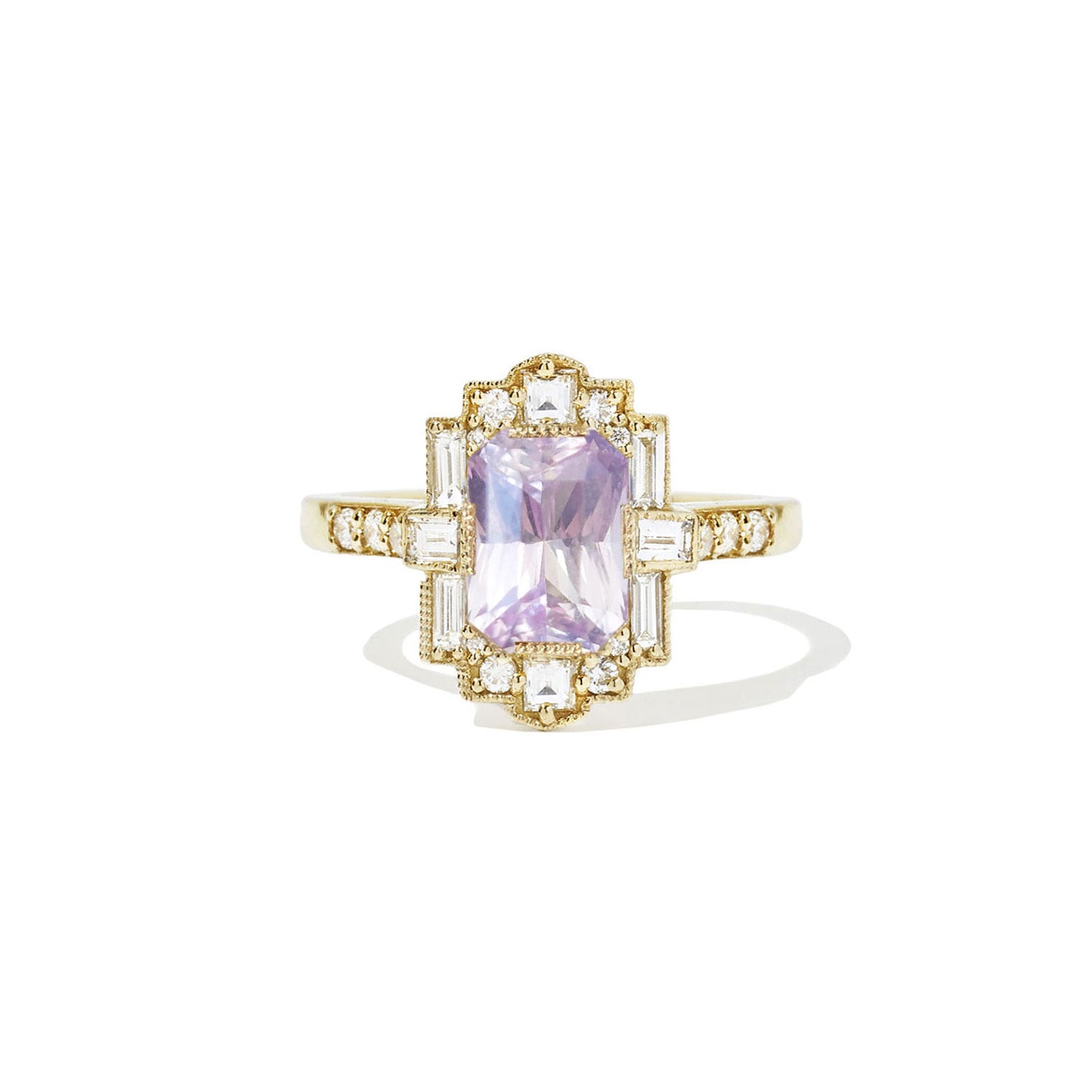 2.98 ctw Radiant Pastel Pink Purple Sapphire