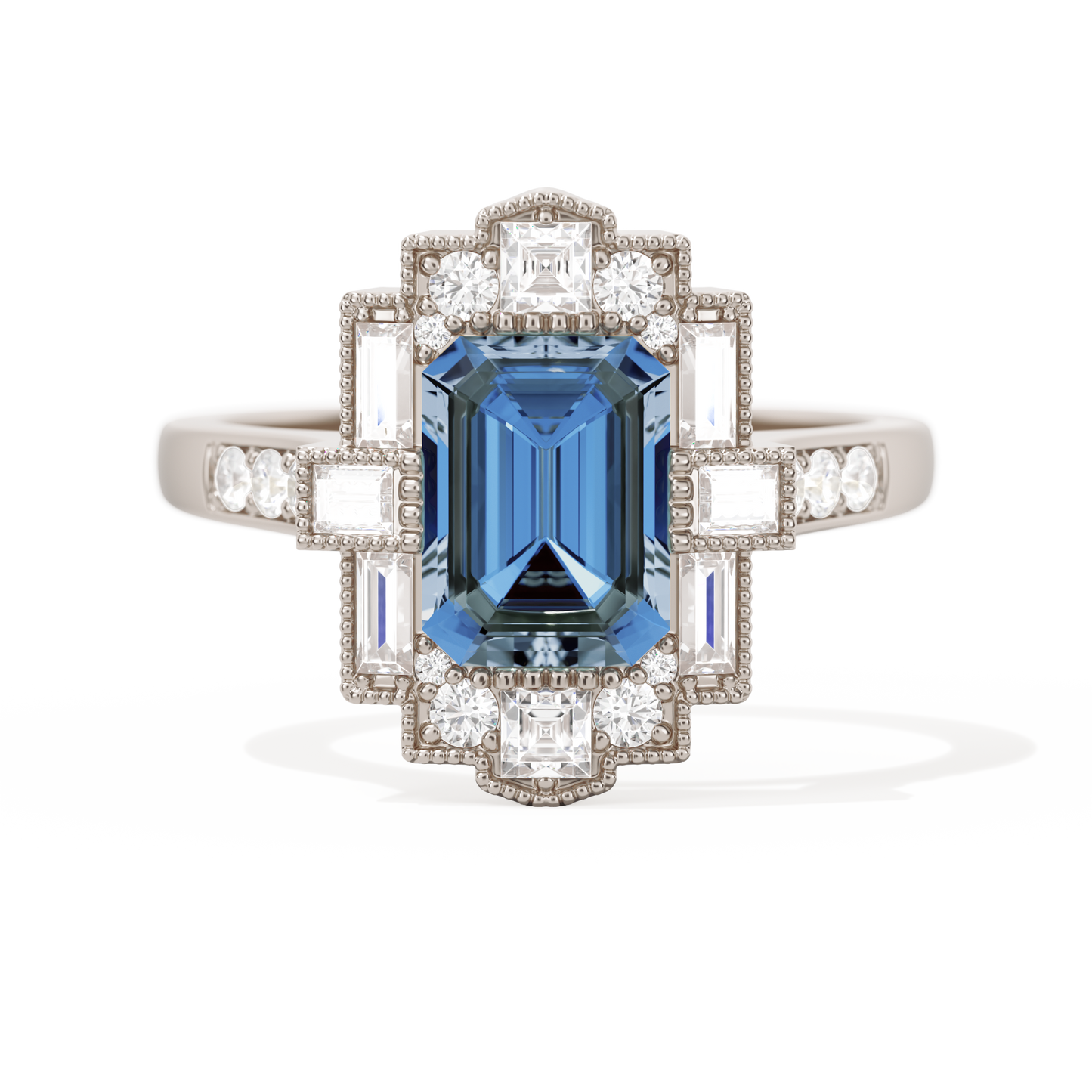Rectangular Deco with 8x6 Emerald Cut