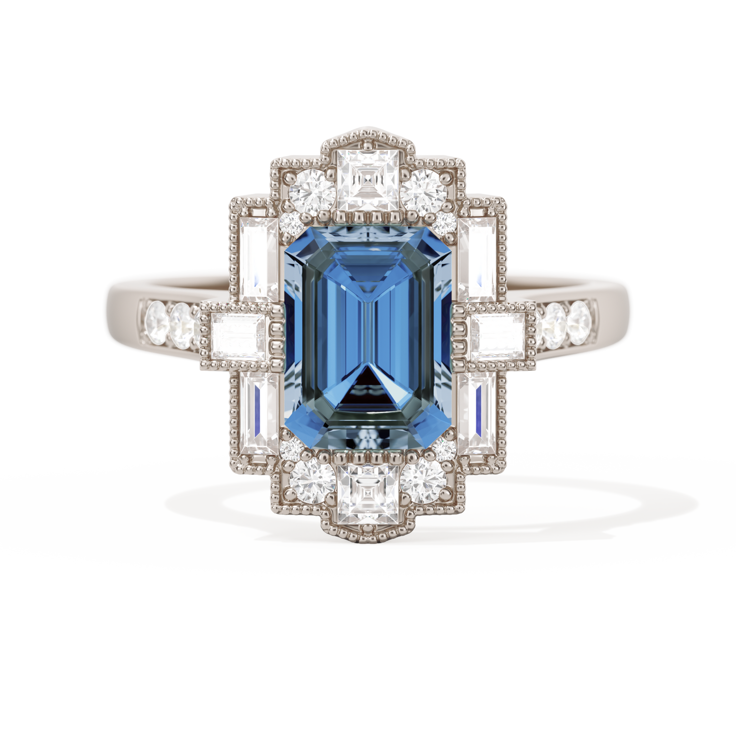 Rectangular Deco with 8x6 Emerald Cut