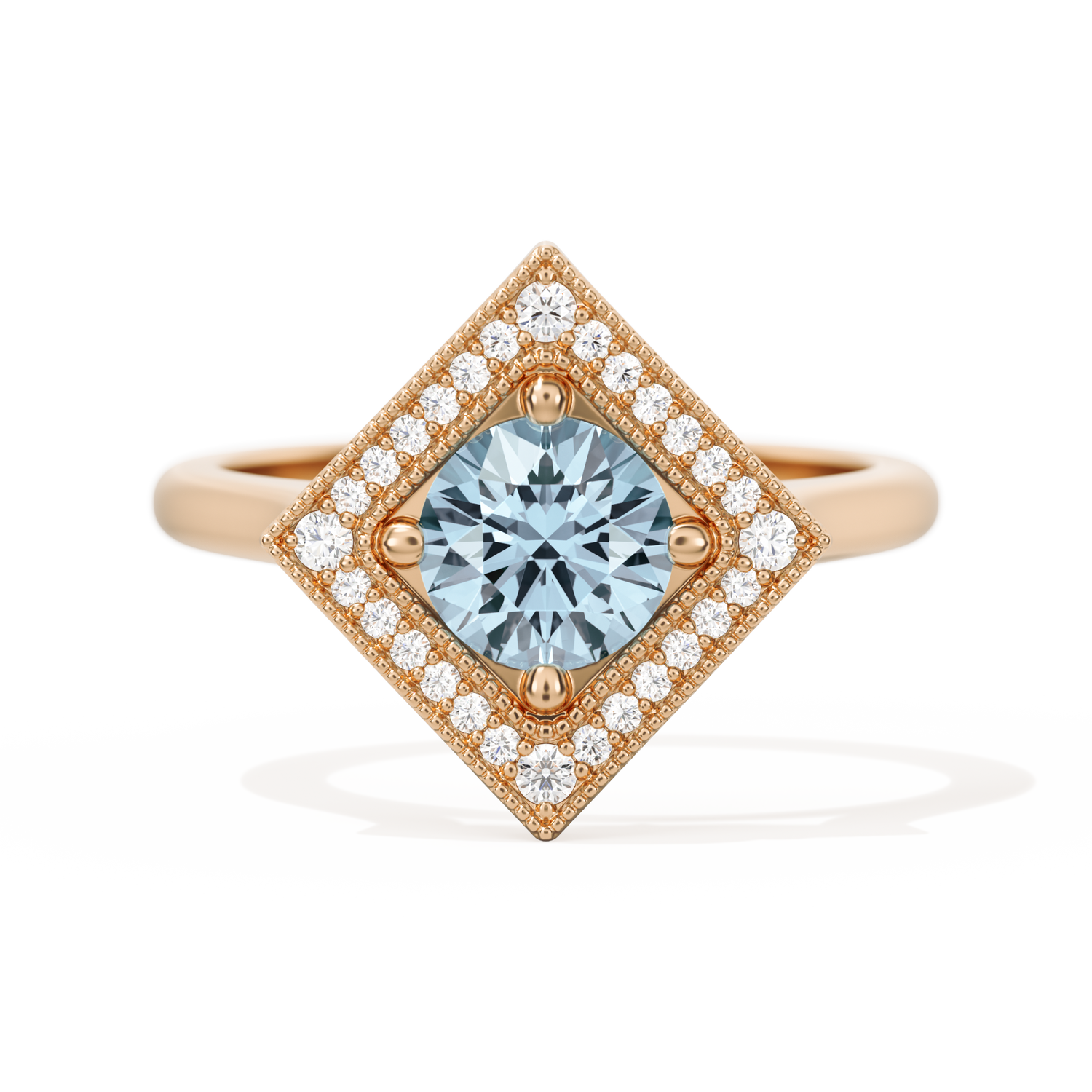 Diamond Shape Halo Round