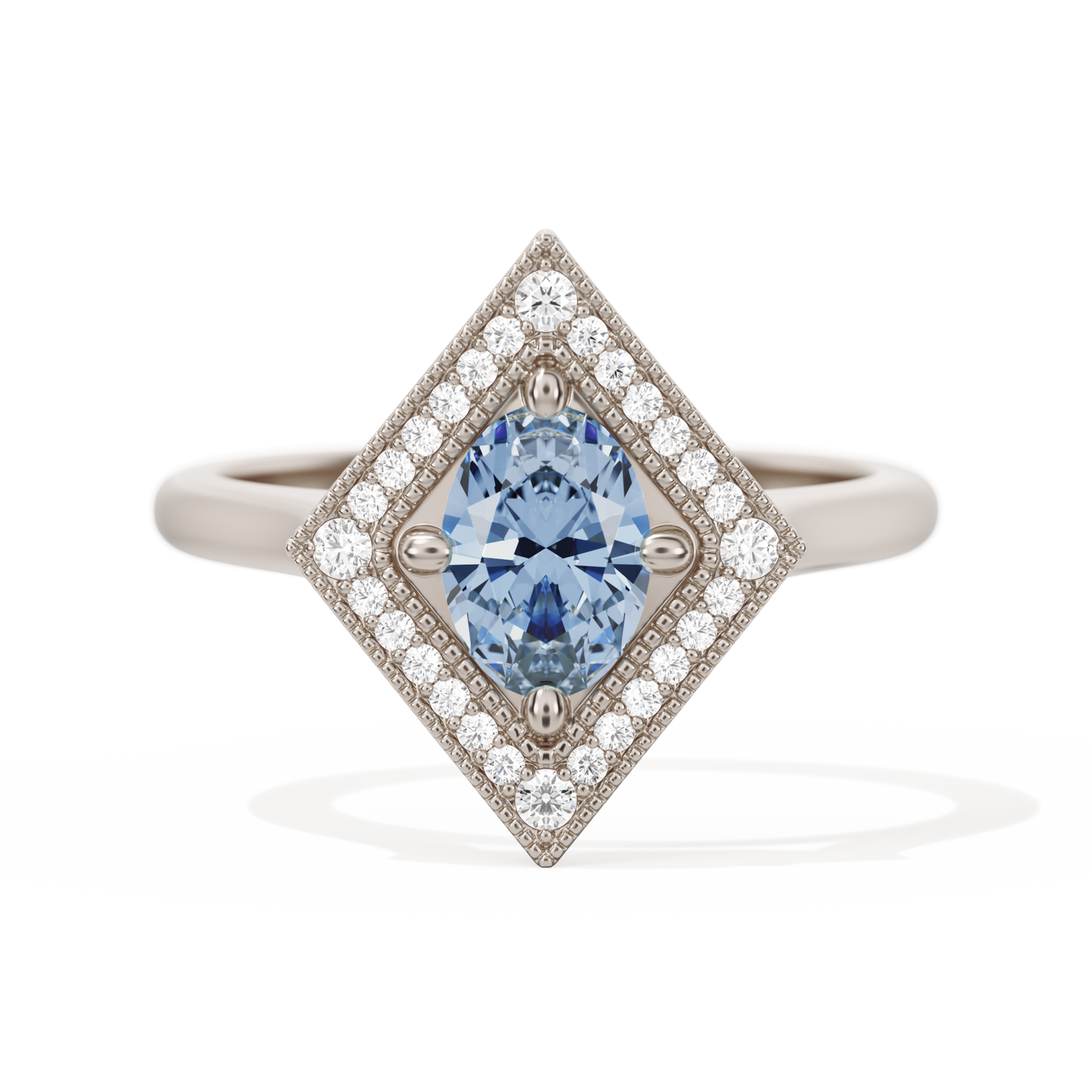 Diamond Shape Halo Oval