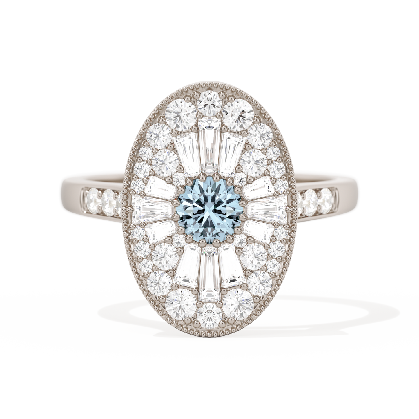 Oval Ballerina Round Center 0.35 ctw