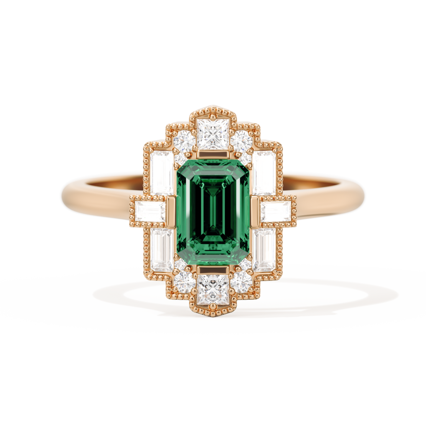 Rectangular Deco with 6x4 Emerald Cut