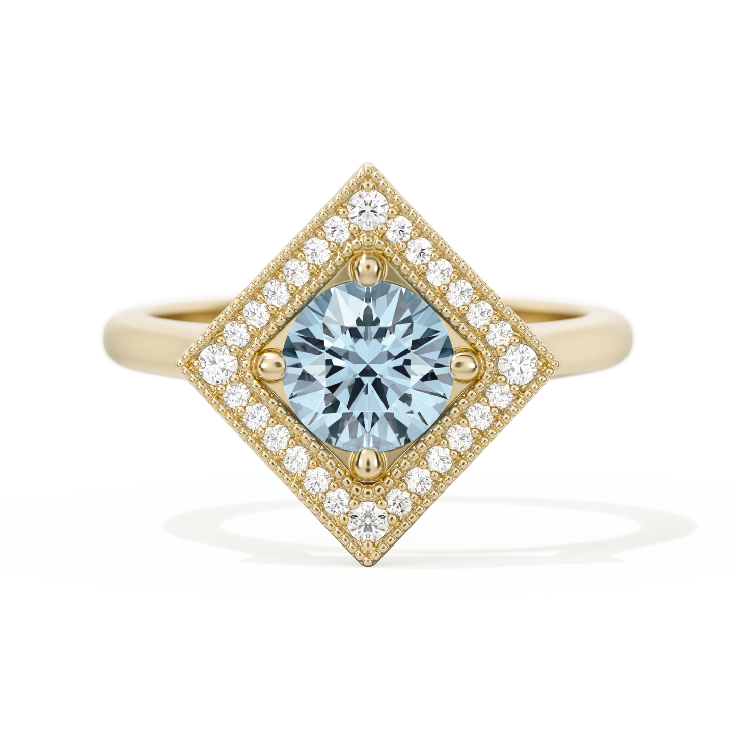 Diamond Shape Halo Round