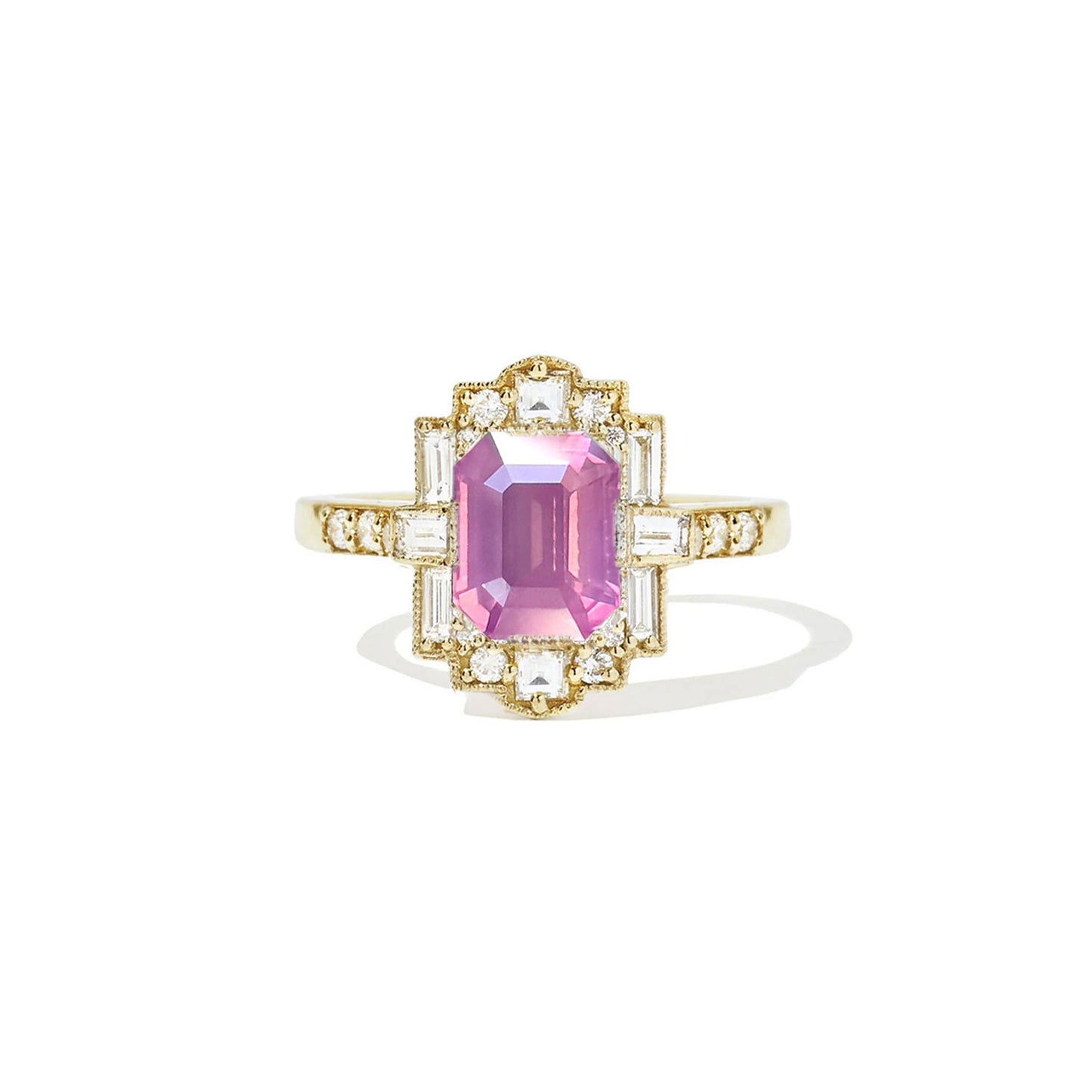 2.04 Emerald Cut Opalescent Pink Sapphire