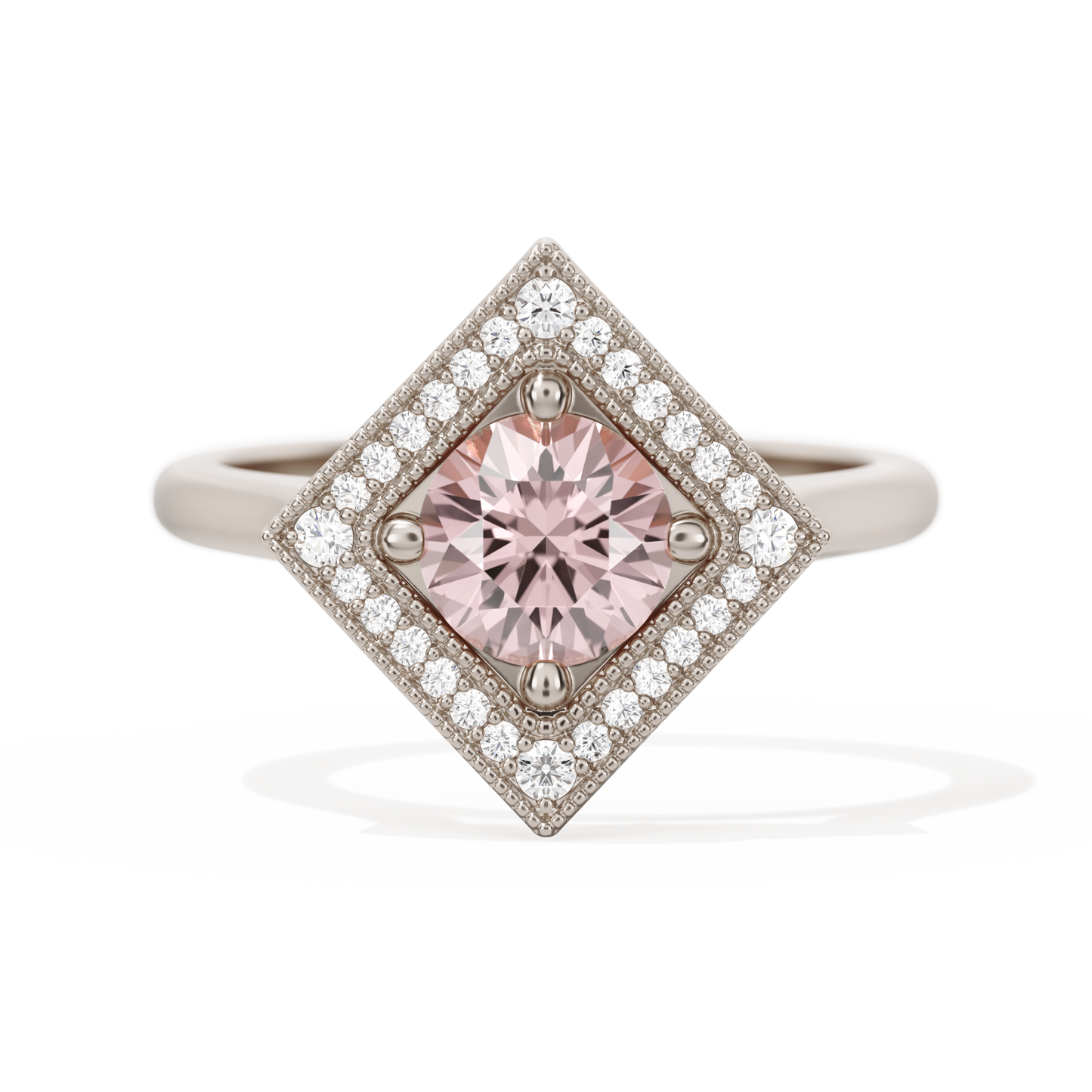 Diamond Shape Halo Round