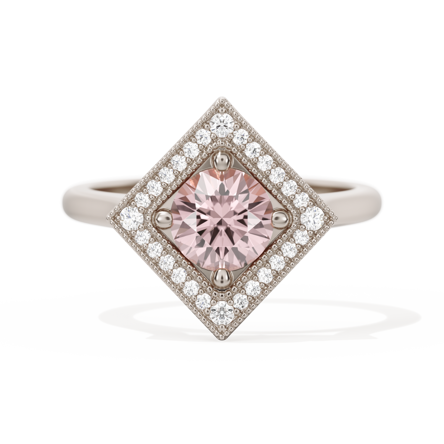 Diamond Shape Halo Round