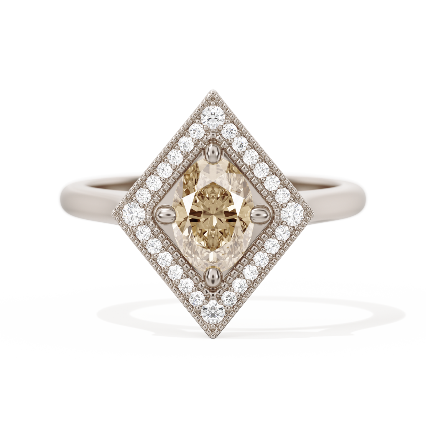 Diamond Shape Halo Oval