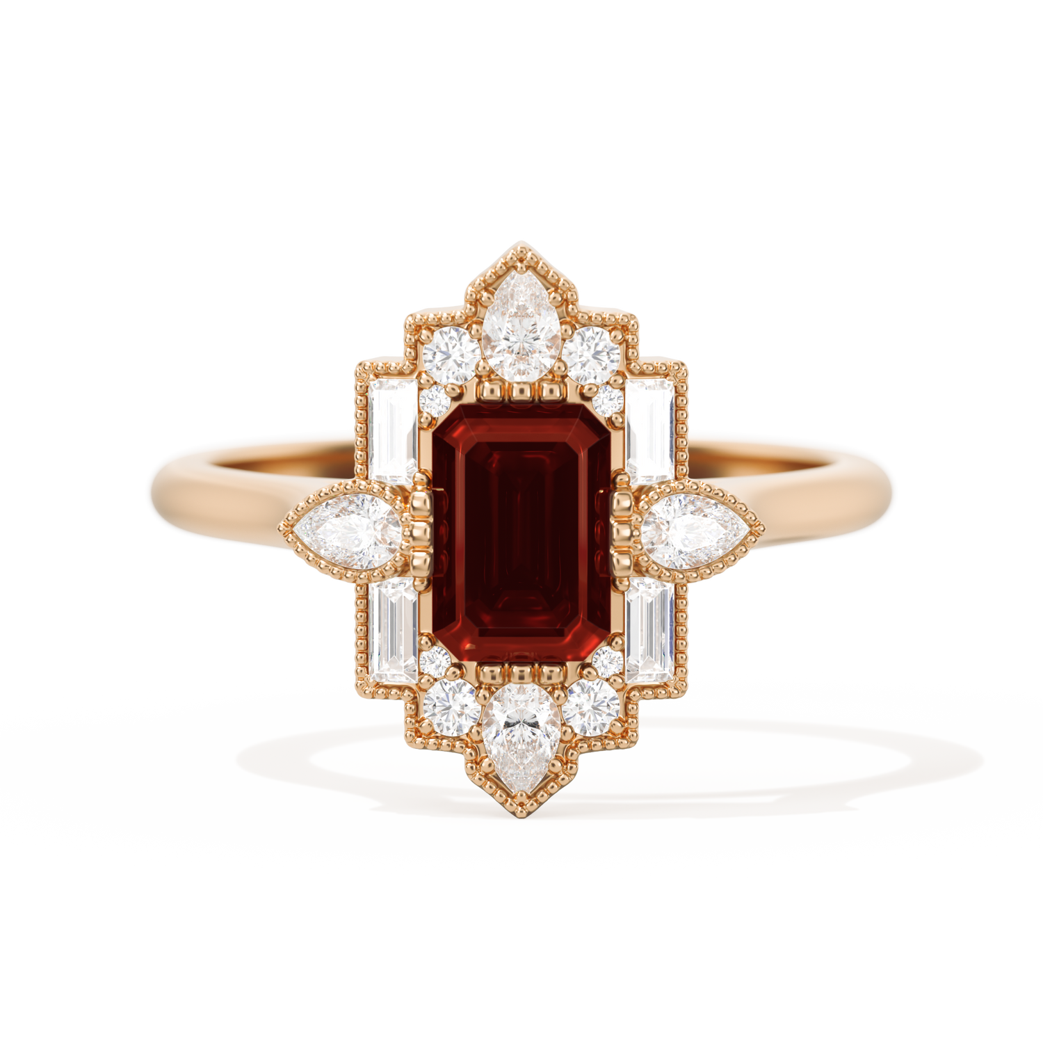 Pear Deco with 6x4 Emerald Cut