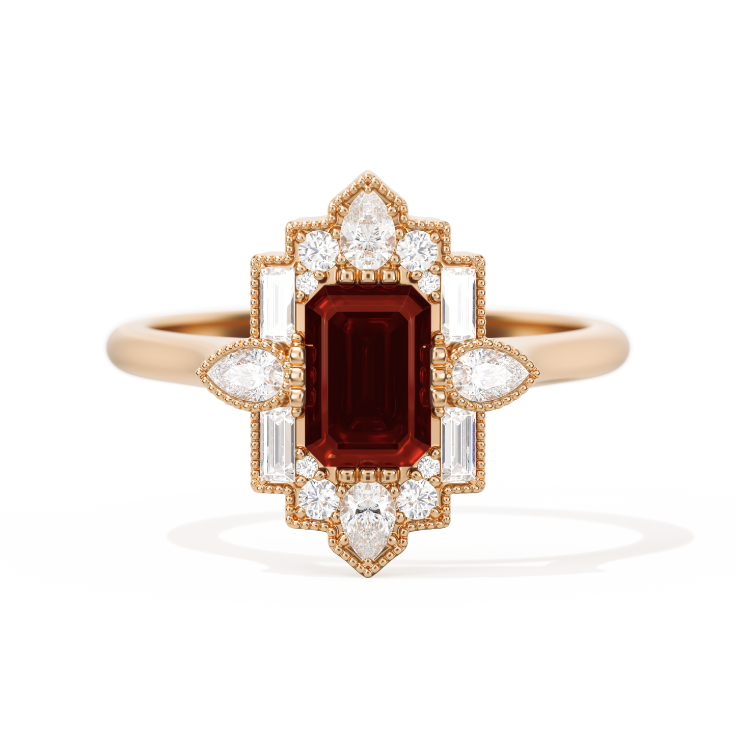 Pear Deco with 6x4 Emerald Cut