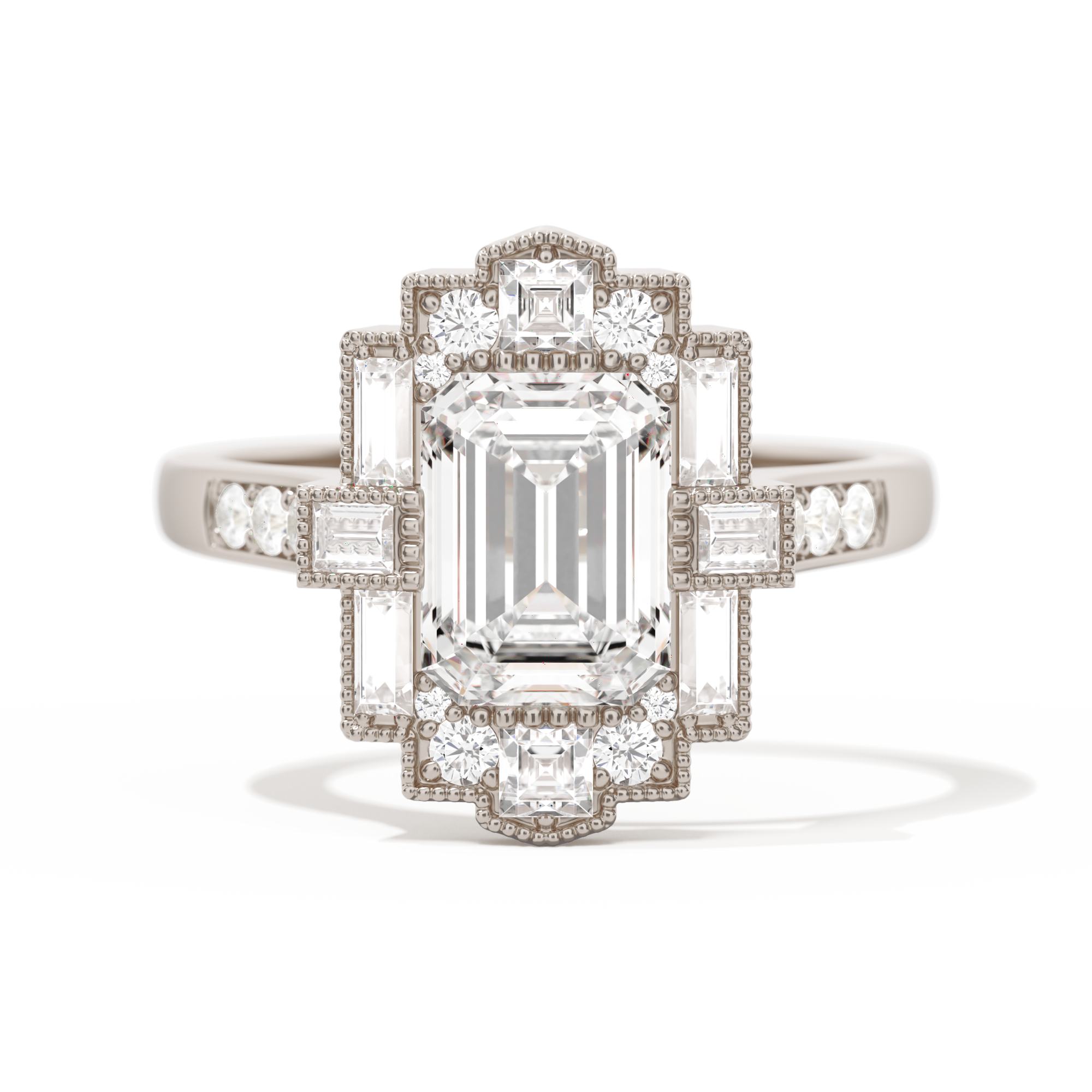 Rectangular Deco with 8x6 Emerald Cut