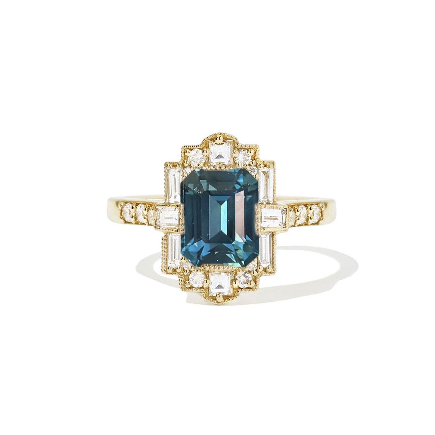 3.05 Emerald Cut Teal Sapphire