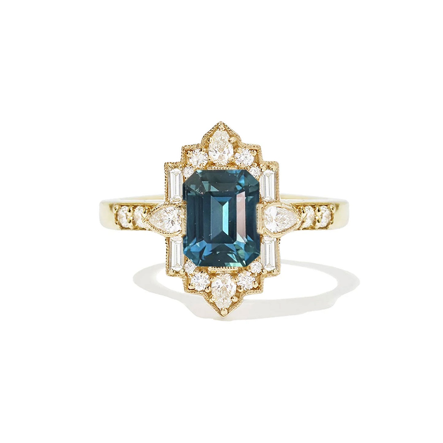 3.05 Emerald Cut Teal Sapphire