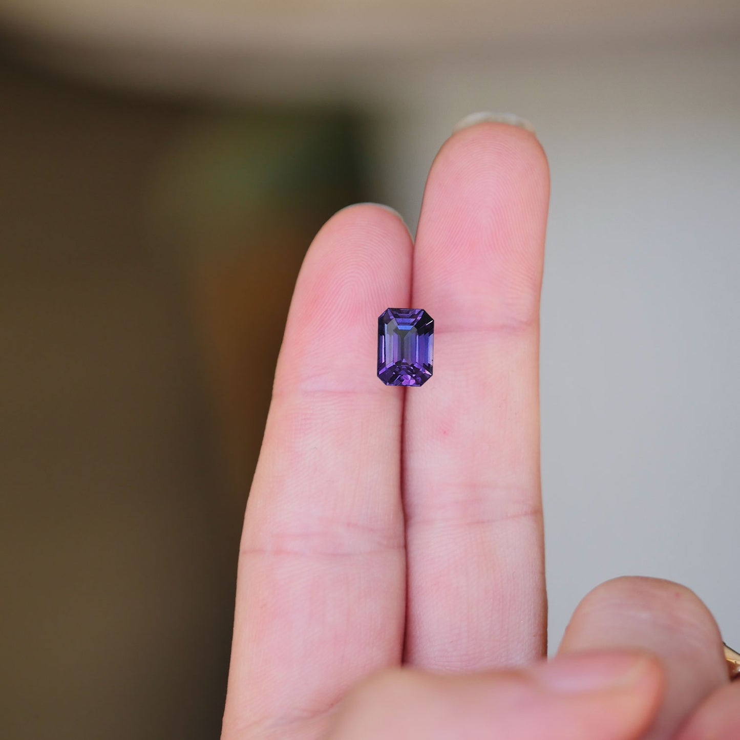 3.05 ctw Emerald Cut Bi Color Purple