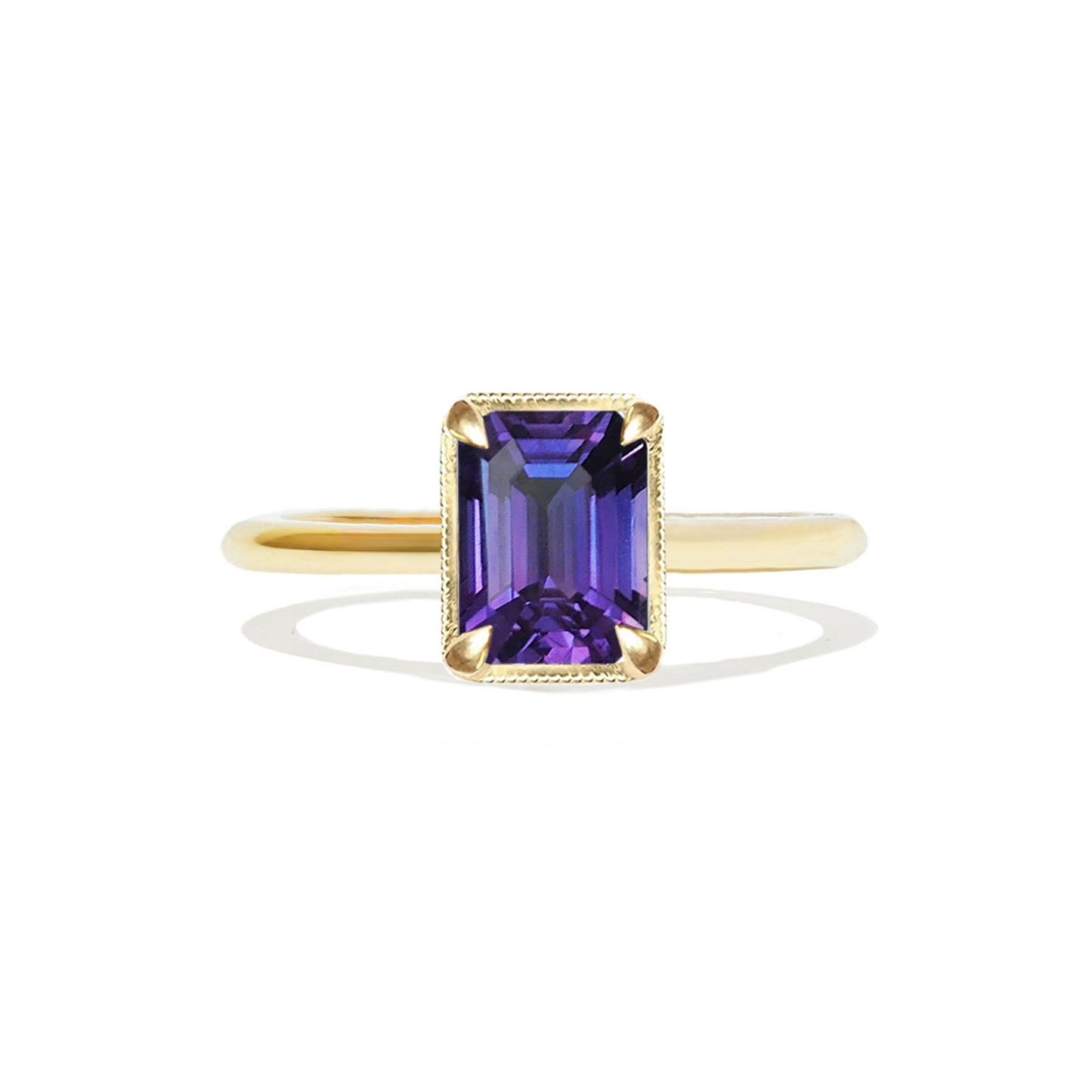 3.05 ctw Emerald Cut Bi Color Purple