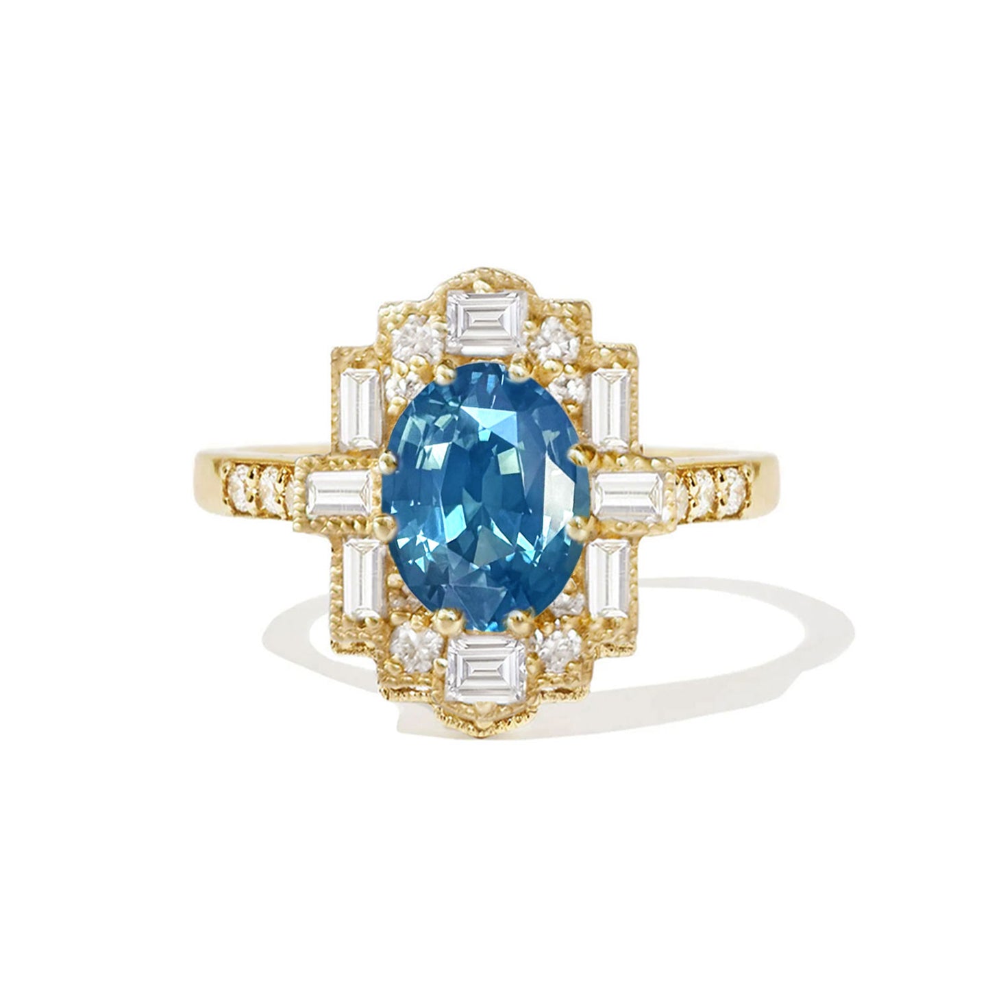 3.62 Oval Cut Opalescent Teal Sapphire