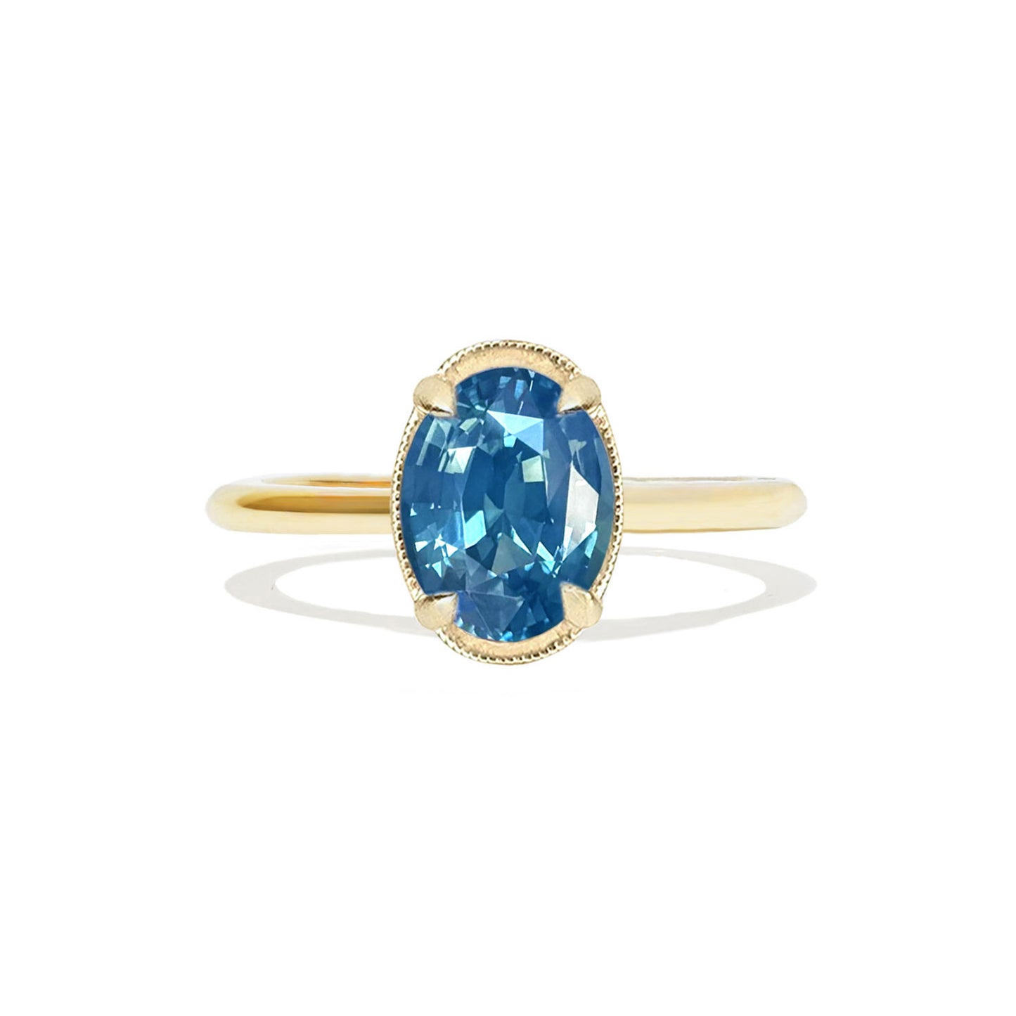 3.62 Oval Cut Opalescent Teal Sapphire