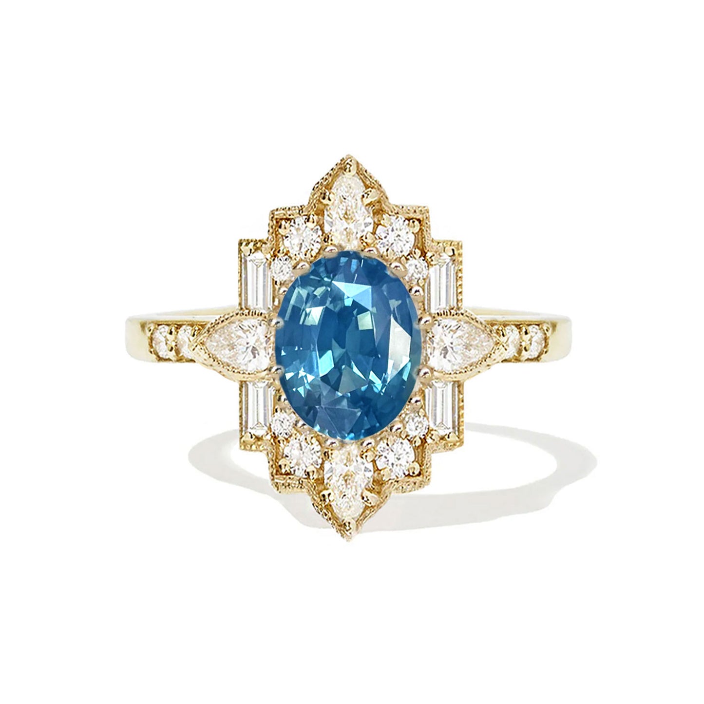 3.62 Oval Cut Opalescent Teal Sapphire