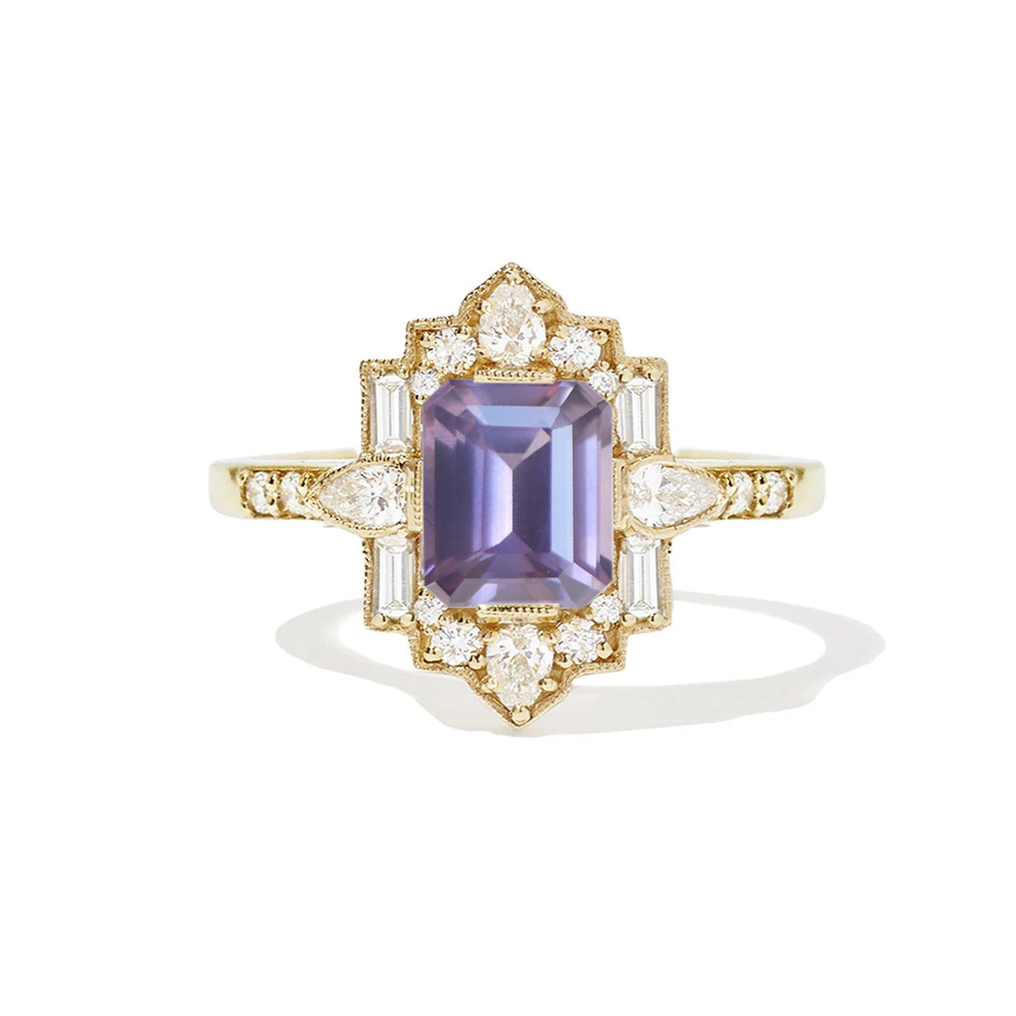 3.67 ctw Emerald Cut Smokey Purple Sapphire