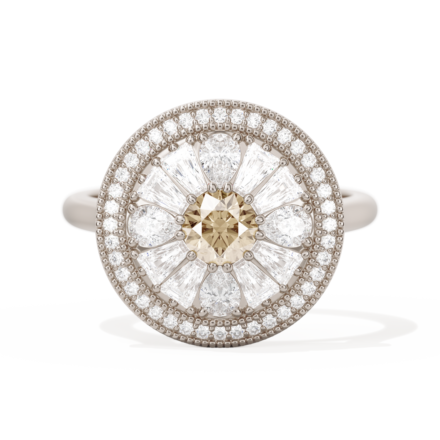 Pear & Baguette Round with Halo