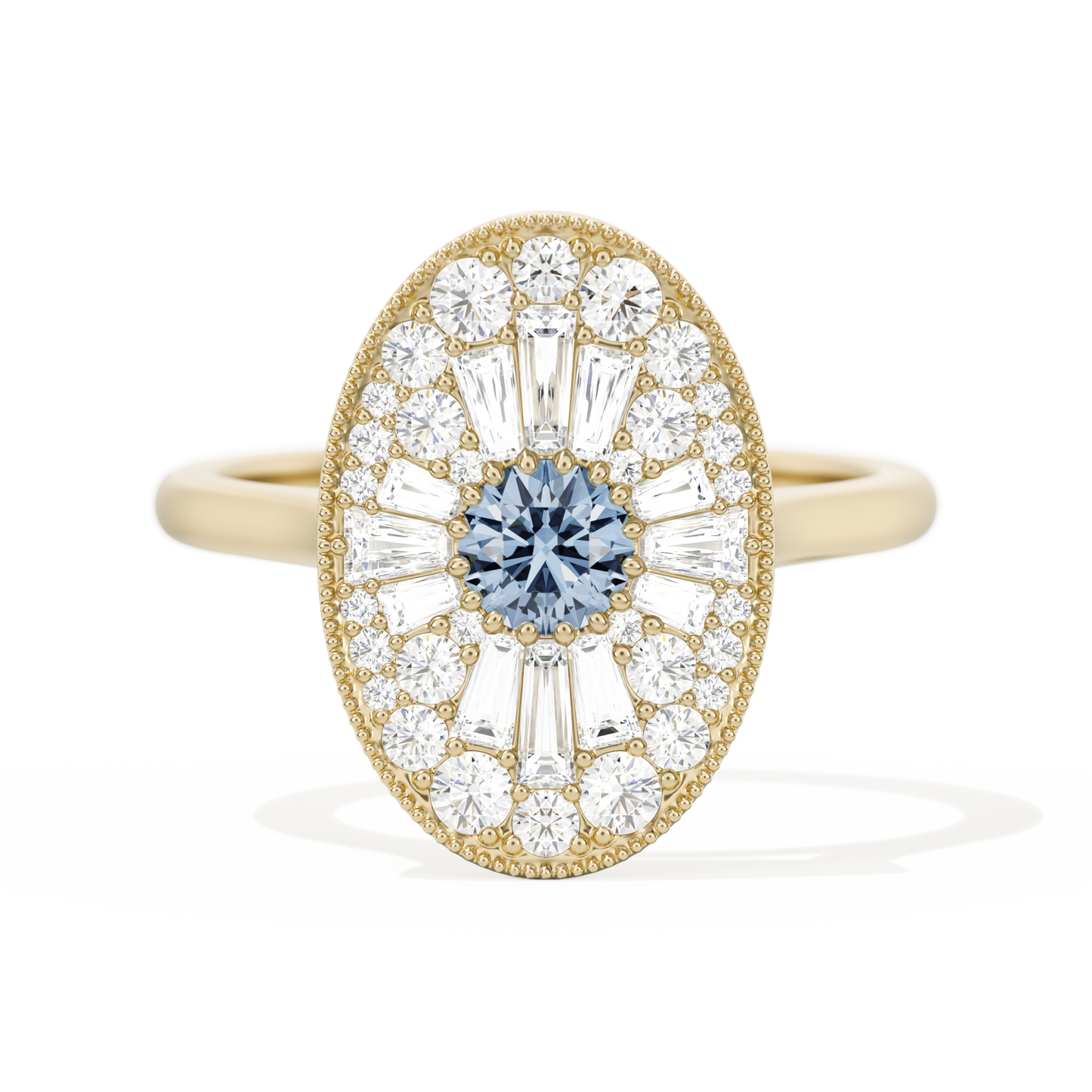 Oval Ballerina Round Center 0.35 ctw