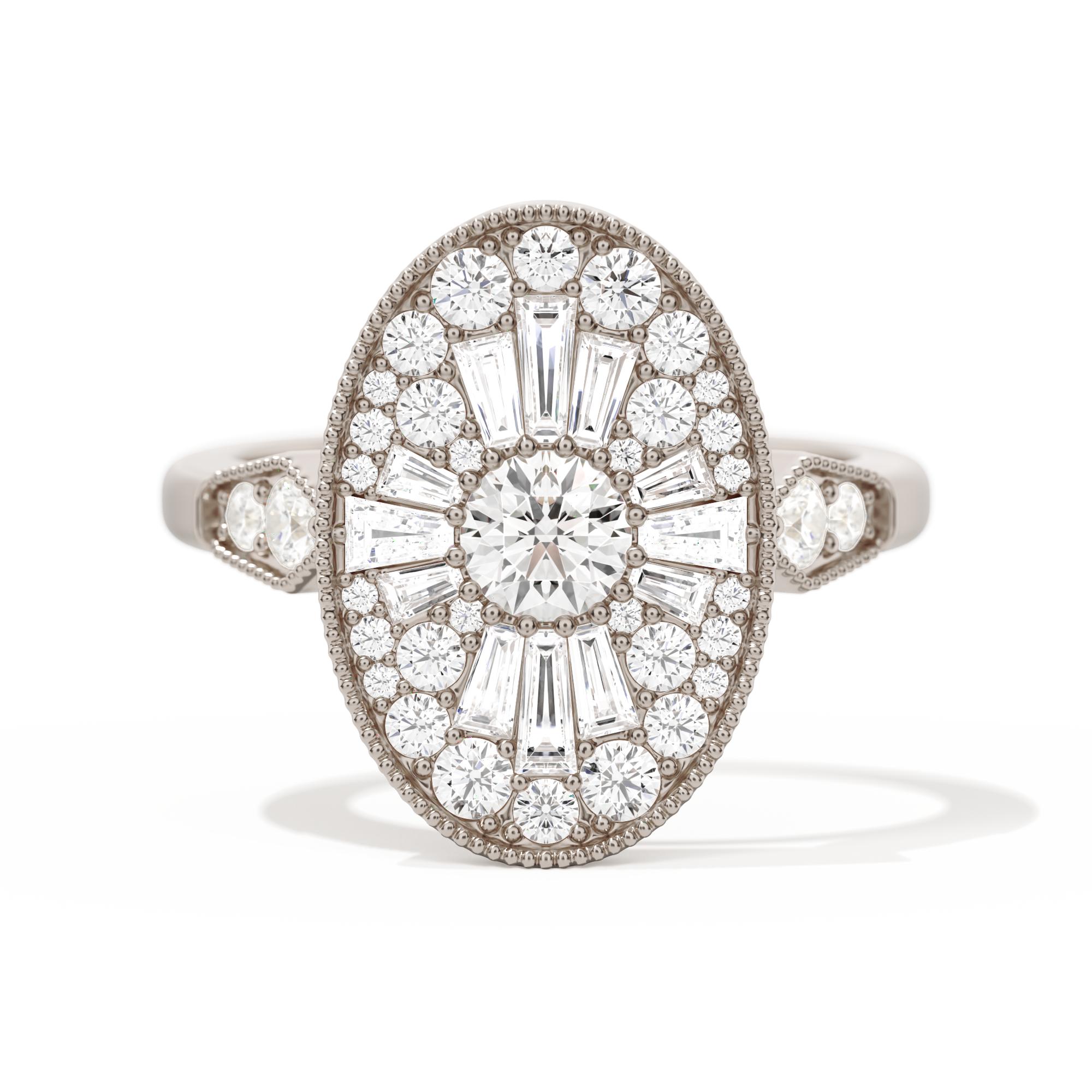 Oval Ballerina Round Center 0.35 ctw