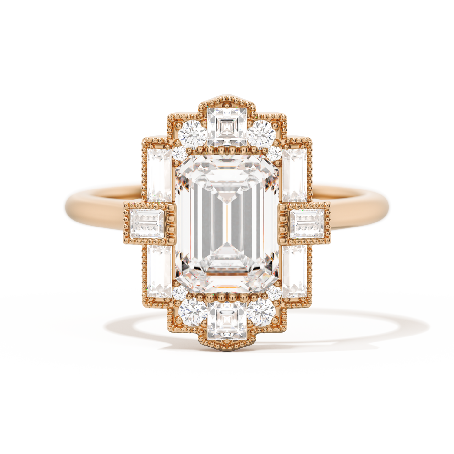 Rectangular Deco with 8x6 Emerald Cut