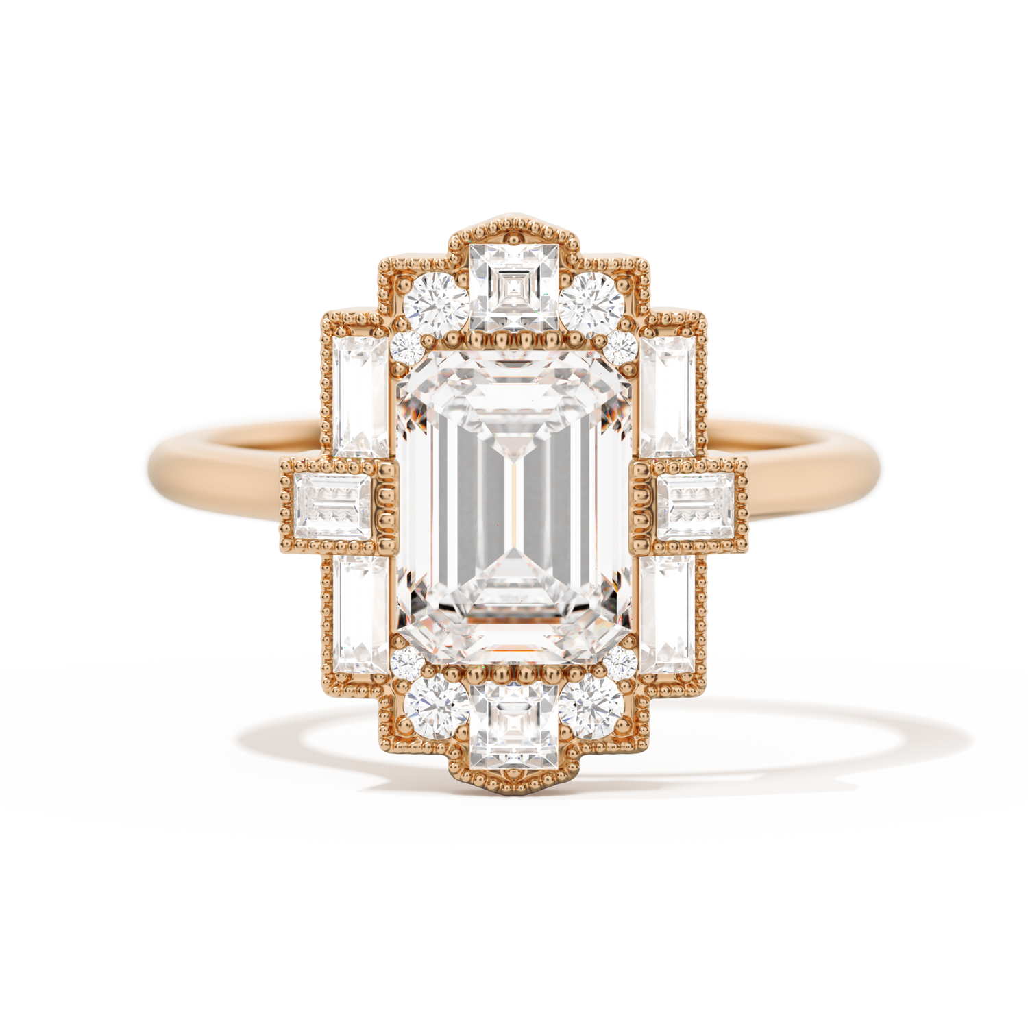 Rectangular Deco with 8x6 Emerald Cut