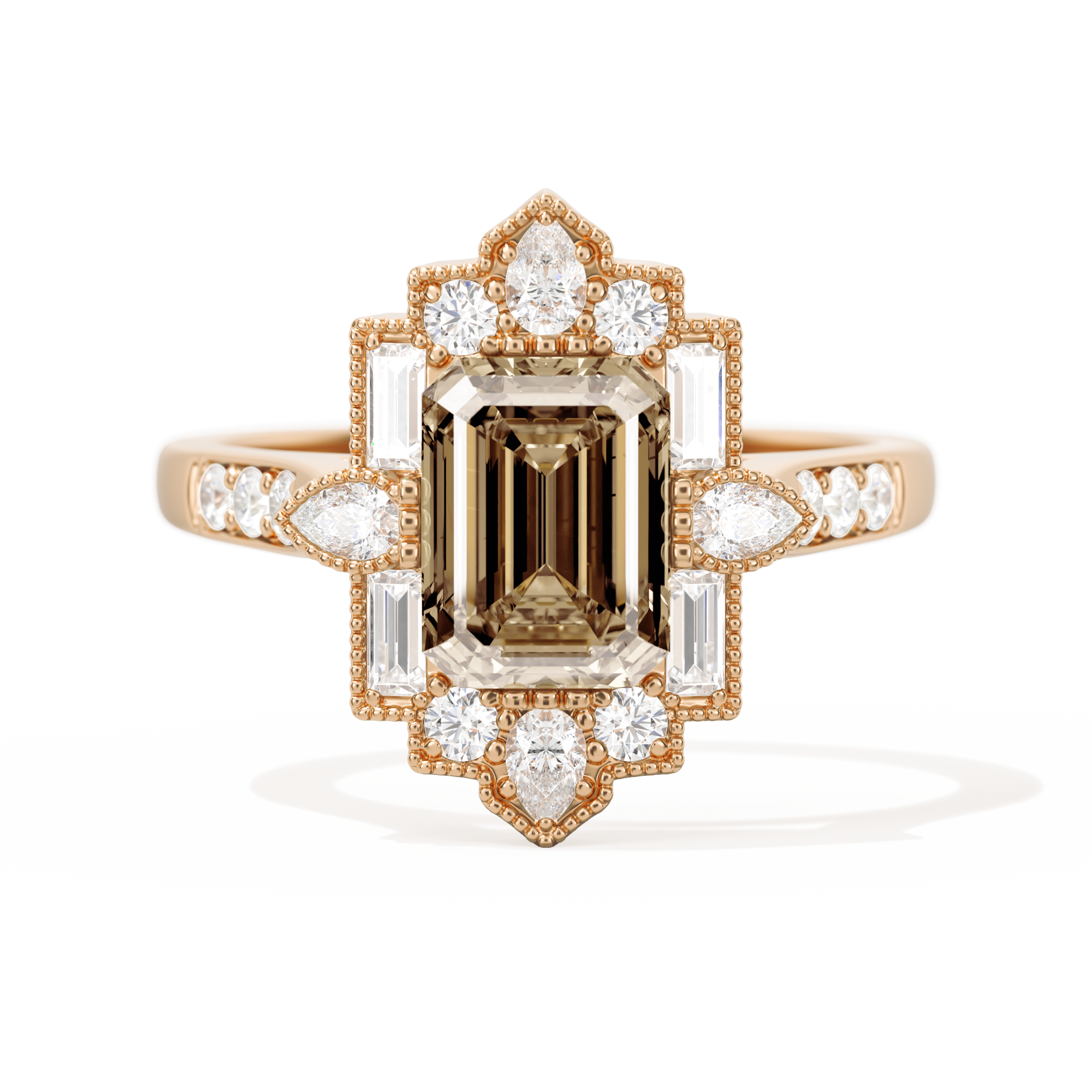 Pear Deco with 8x6 Emerald Cut