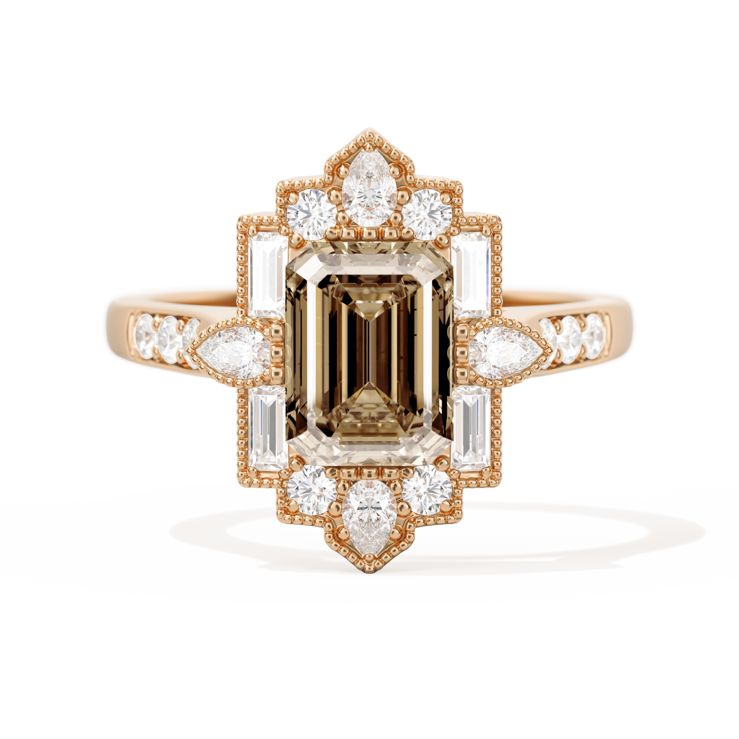 Pear Deco with 8x6 Emerald Cut