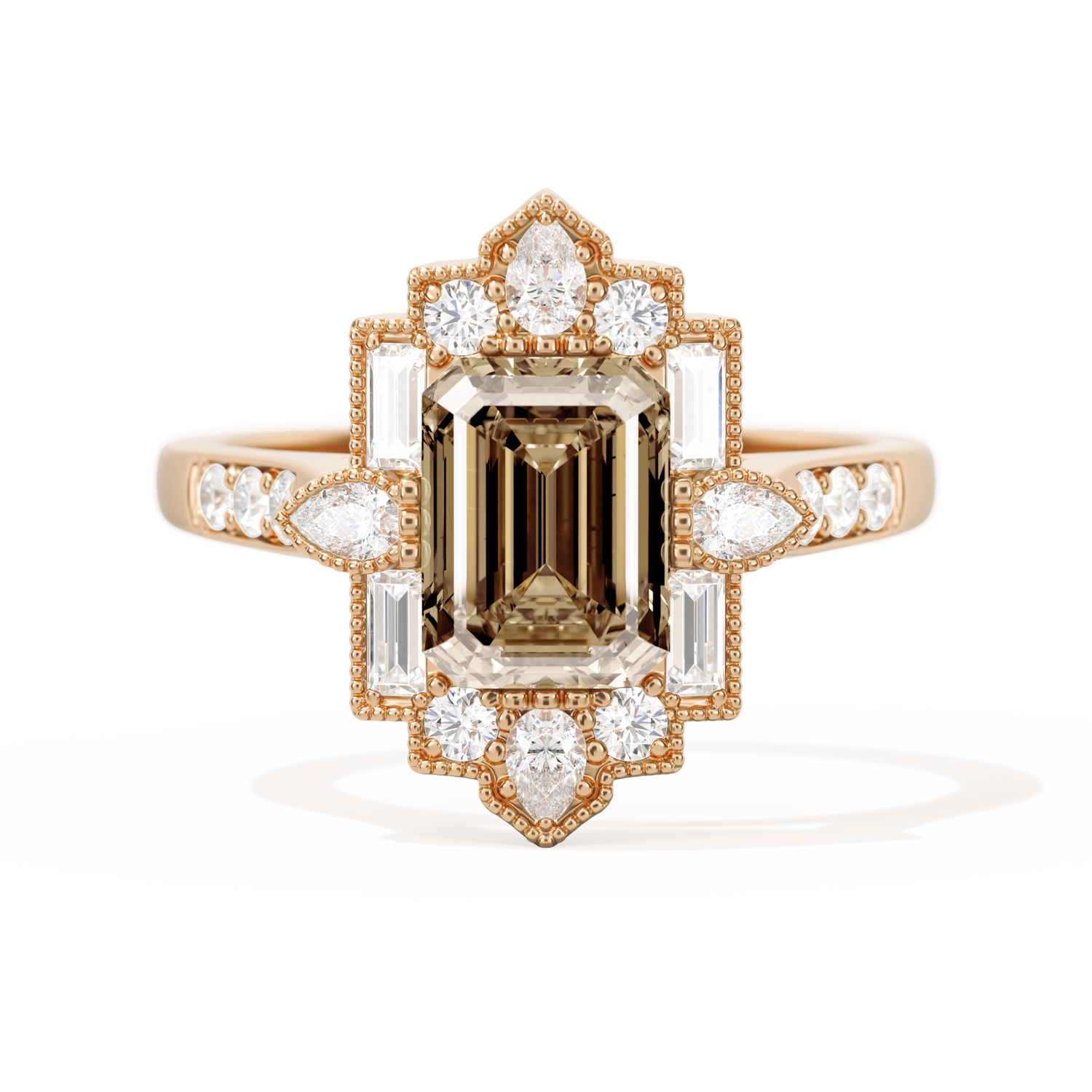 Pear Deco with 8x6 Emerald Cut