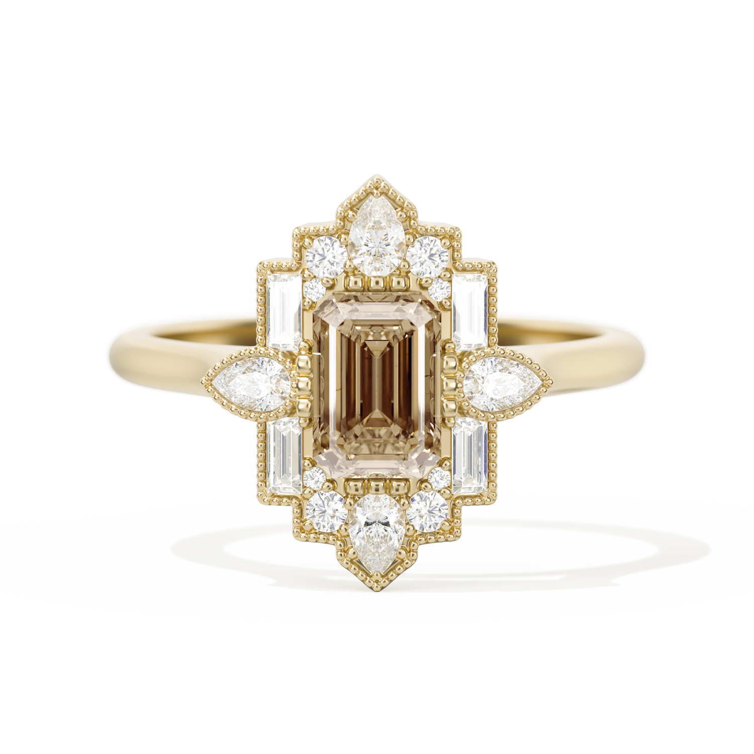 Pear Deco with 6x4 Emerald Cut