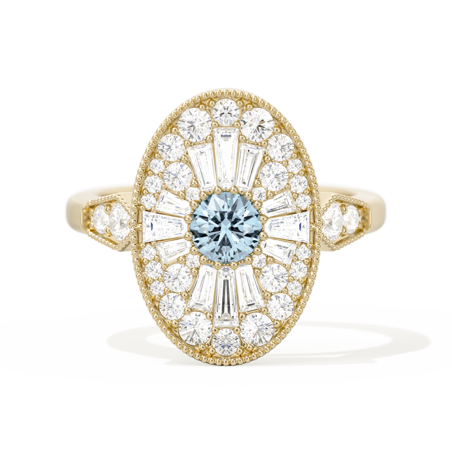 Oval Ballerina Round Center 0.35 ctw