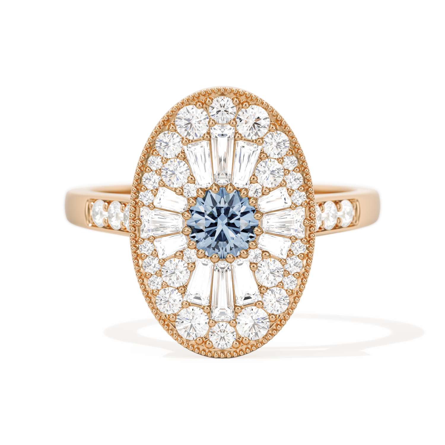 Oval Ballerina Round Center 0.35 ctw