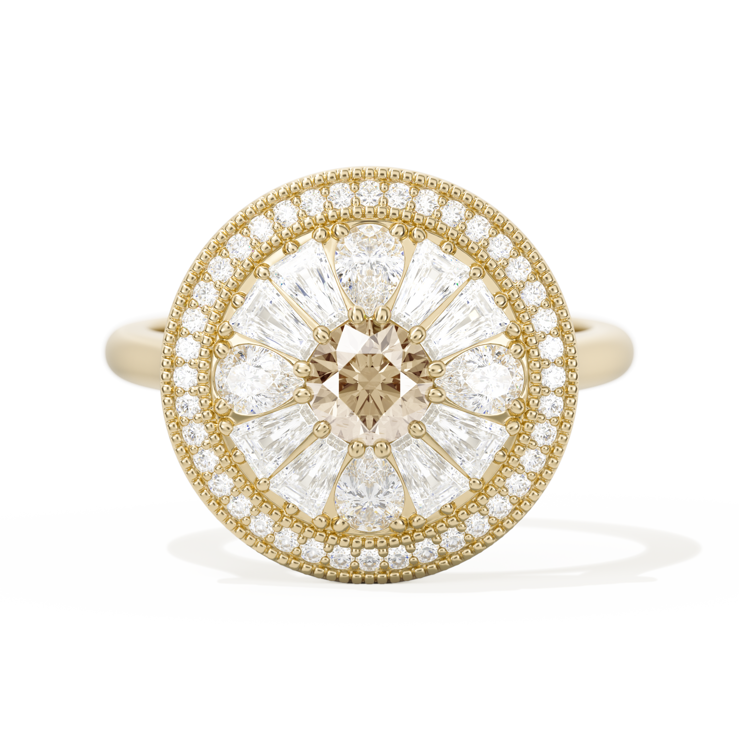 Pear & Baguette Round with Halo