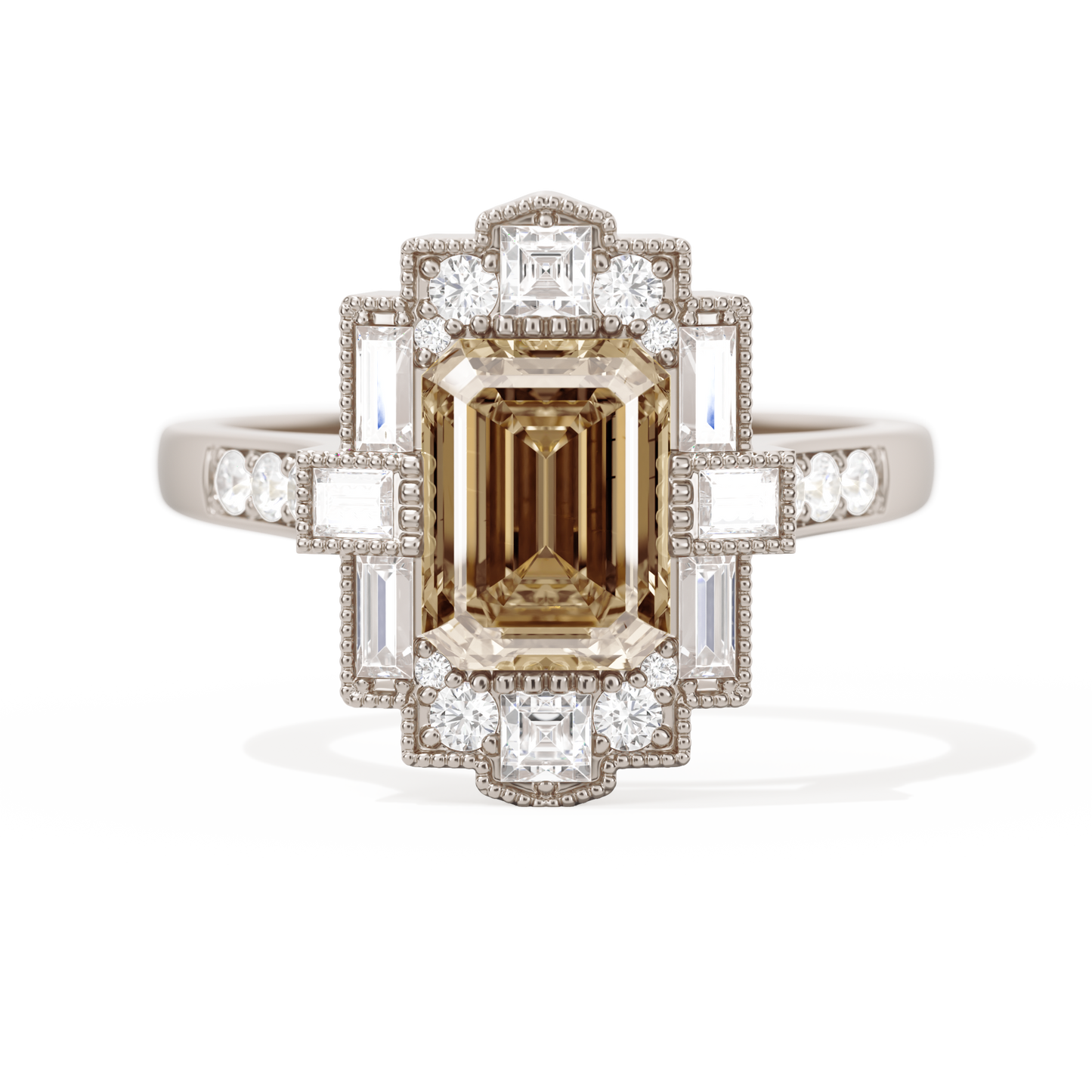 Rectangular Deco with 8x6 Emerald Cut