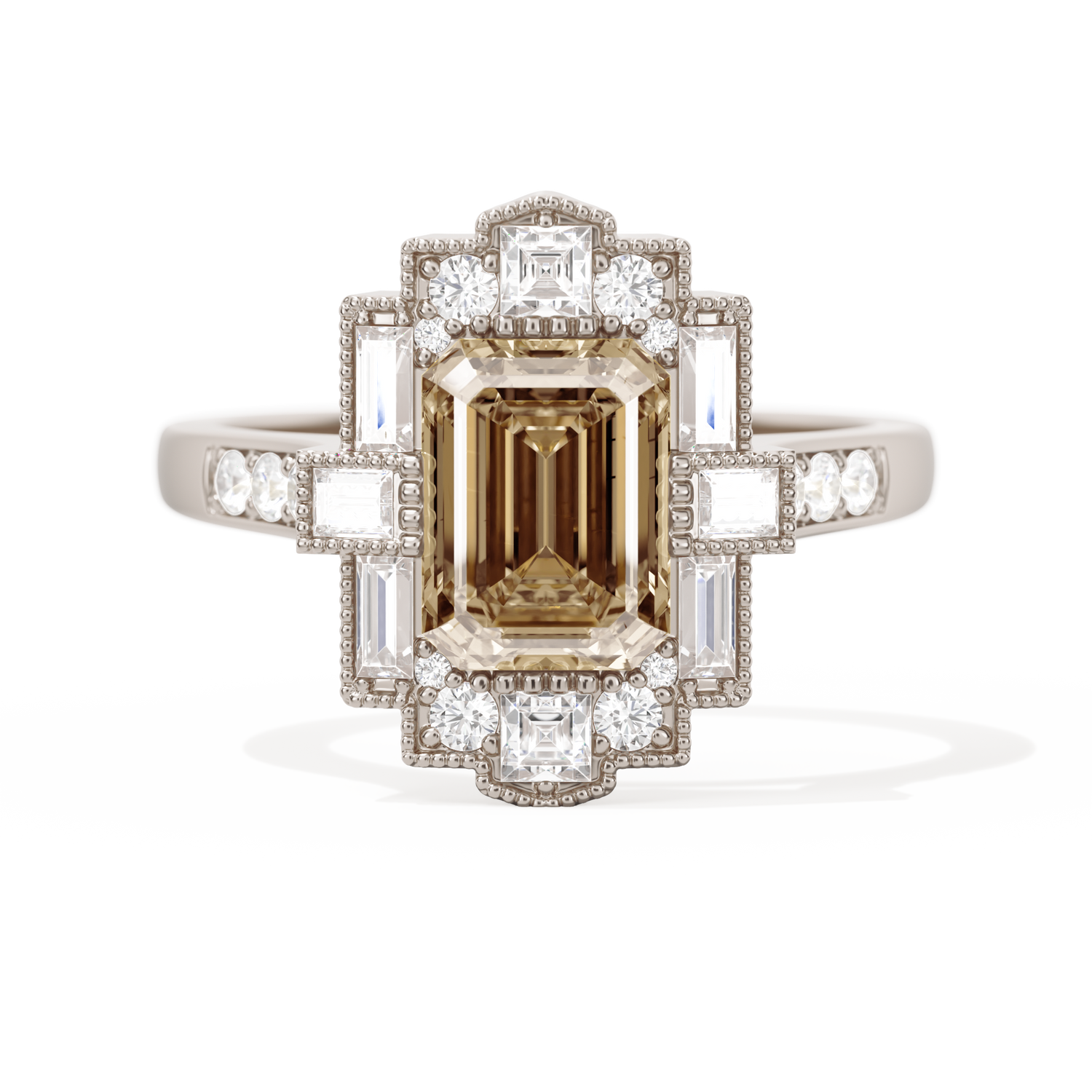 Rectangular Deco with 8x6 Emerald Cut