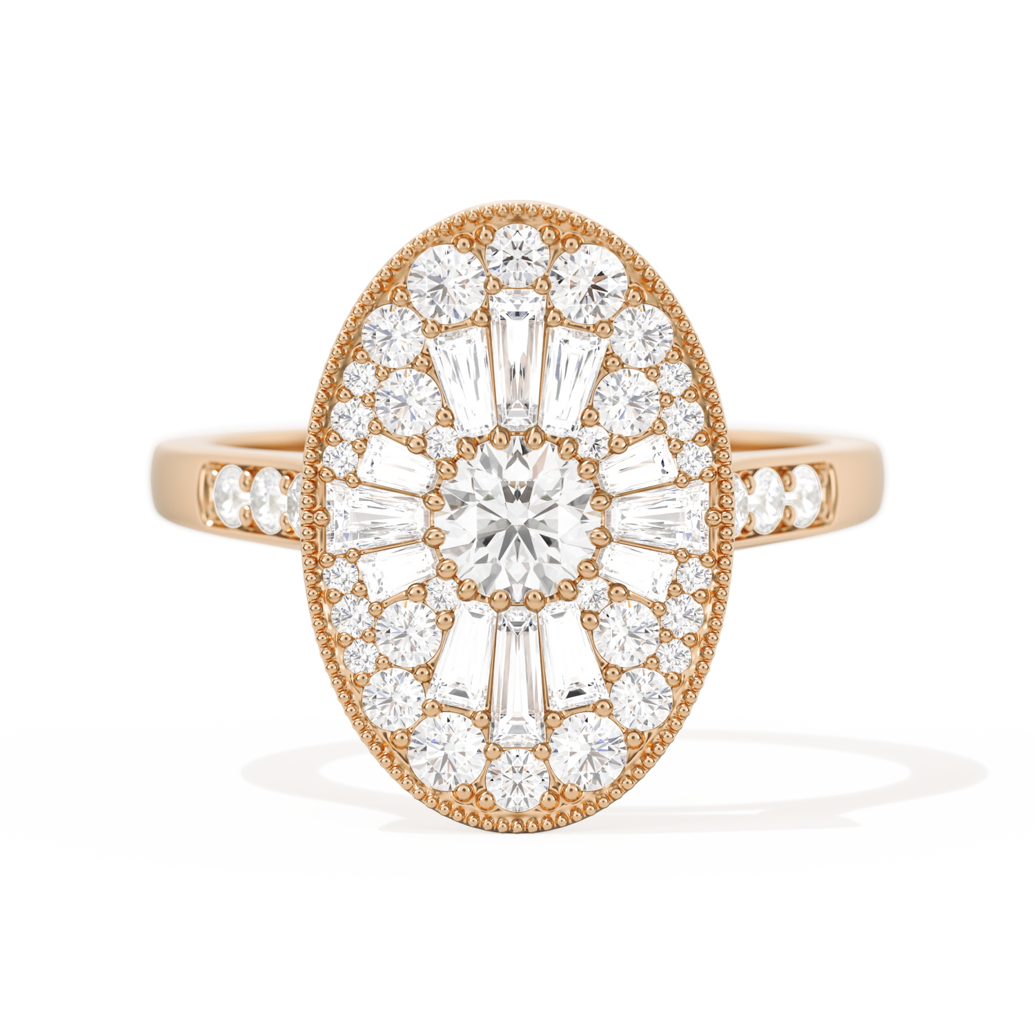 Oval Ballerina Round Center 0.35 ctw