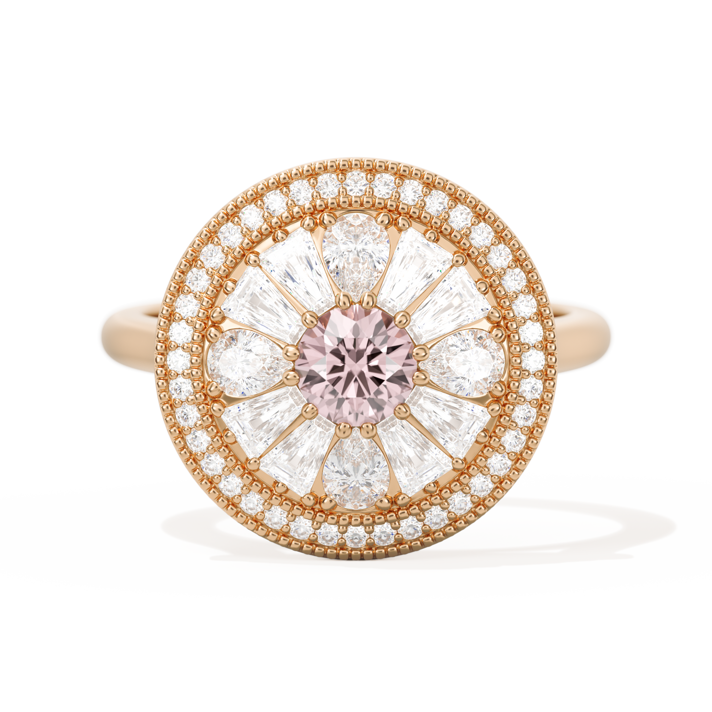 Pear & Baguette Round with Halo