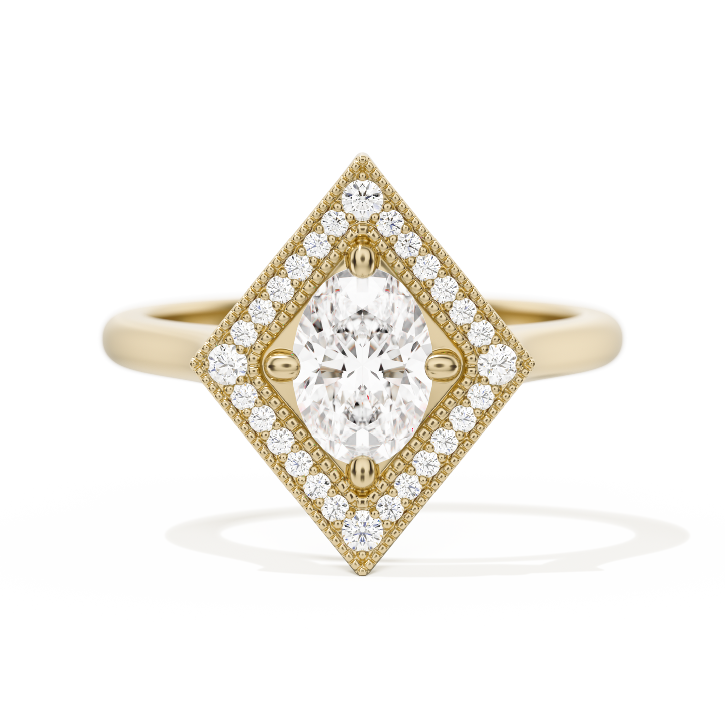 Diamond Shape Halo Oval