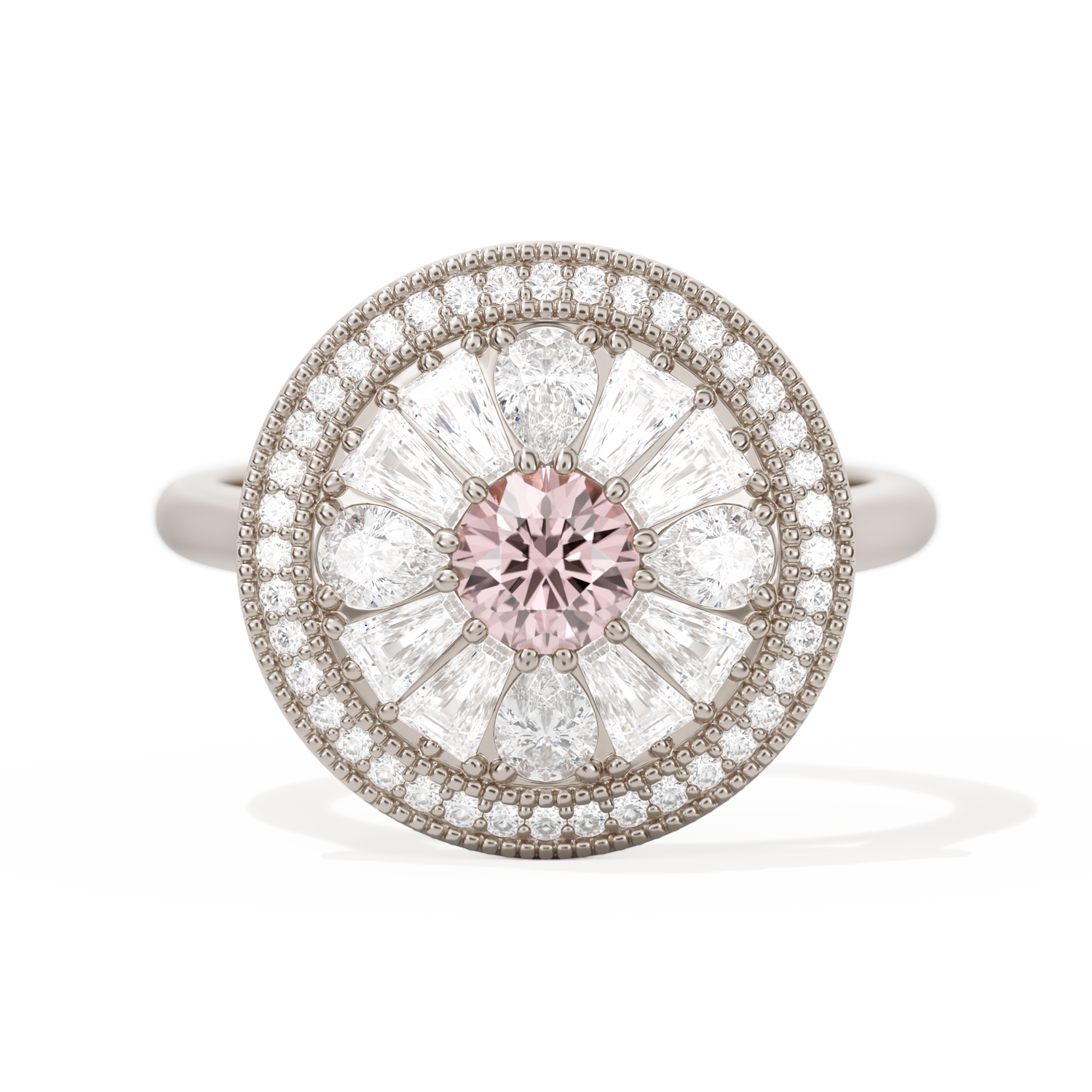 Pear & Baguette Round with Halo