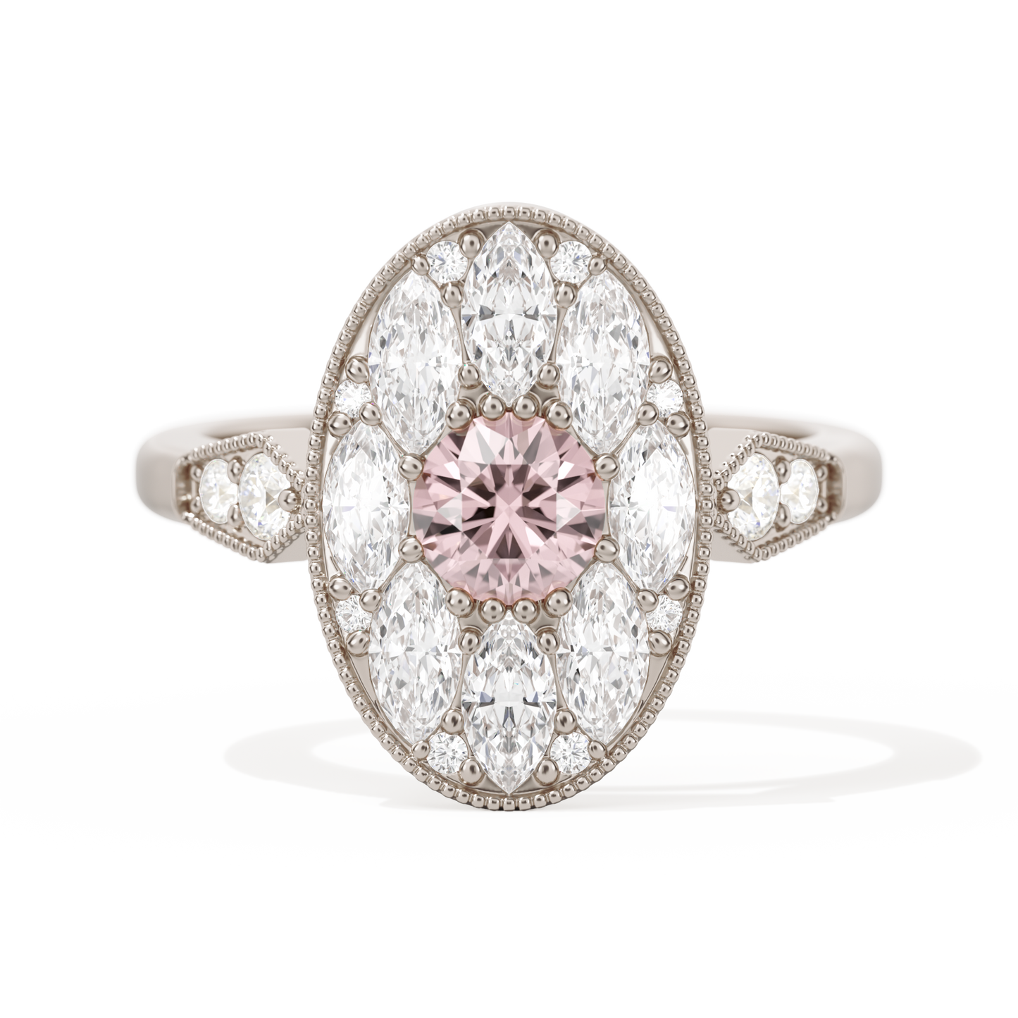 Round with Feather Marquise