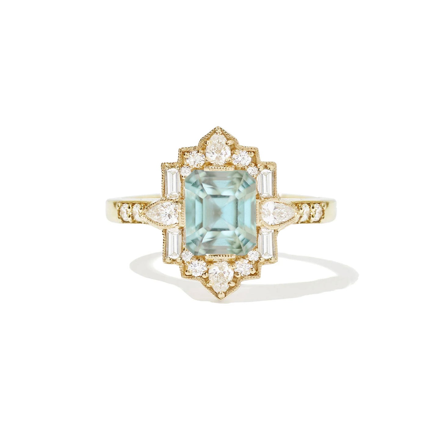 3.01 Square Emerald Cut Mint Green Aquamarine