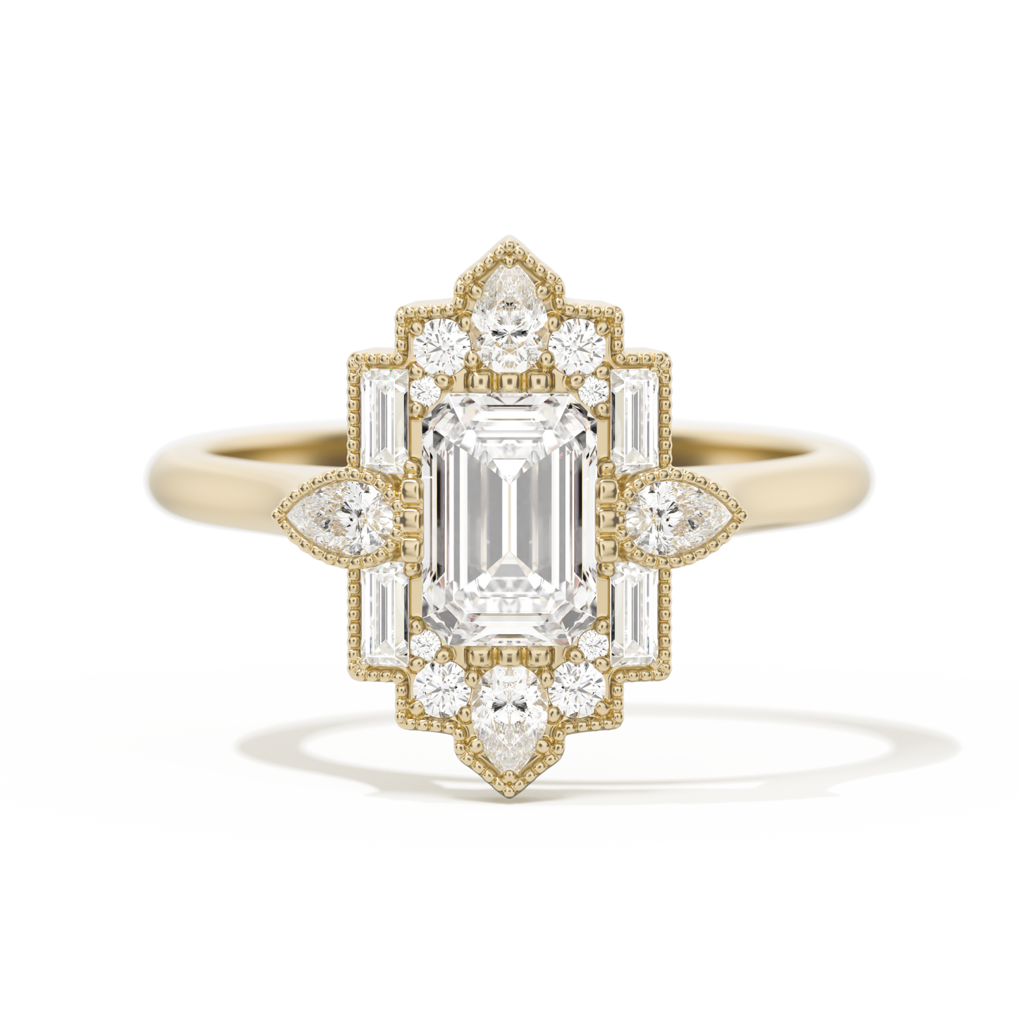 Pear Deco with 6x4 Emerald Cut