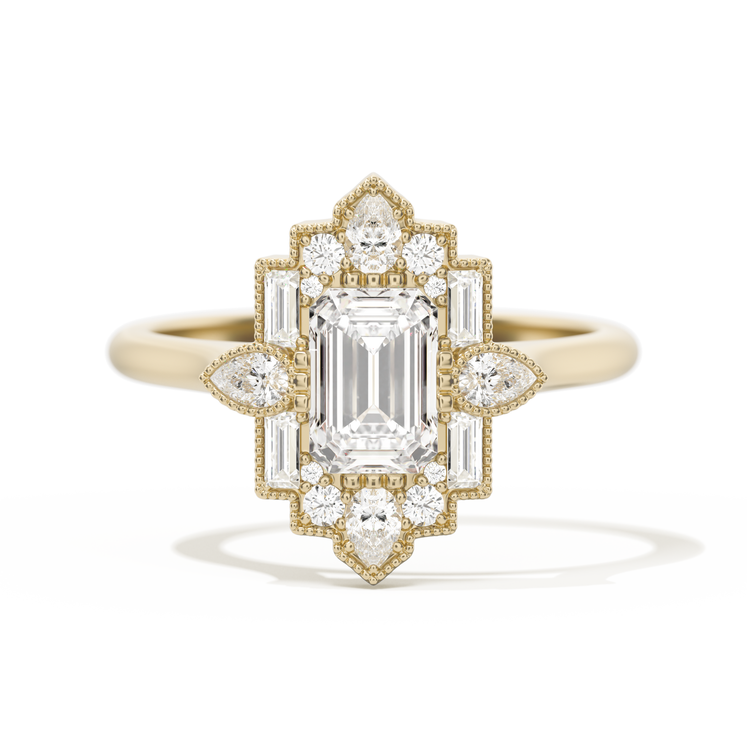 Pear Deco with 6x4 Emerald Cut