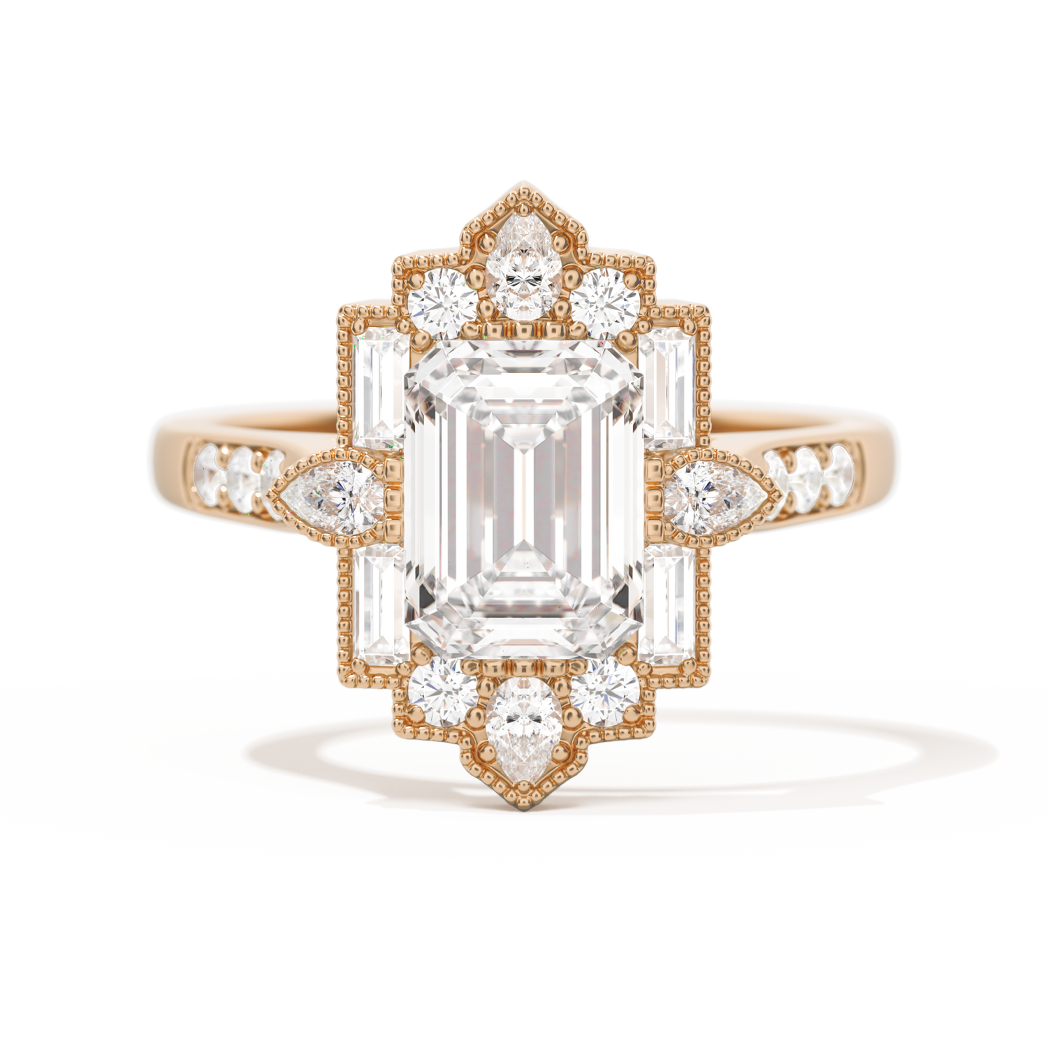 Pear Deco with 8x6 Emerald Cut